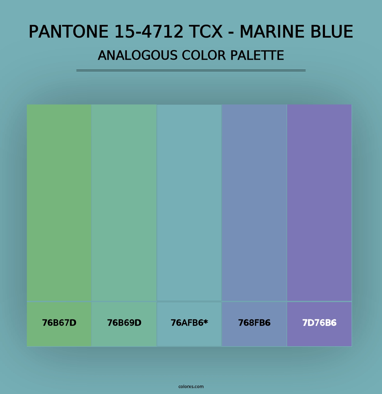 PANTONE 15-4712 TCX - Marine Blue - Analogous Color Palette