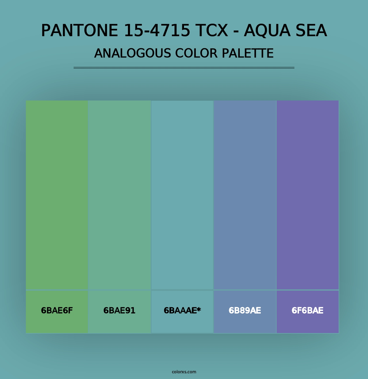 PANTONE 15-4715 TCX - Aqua Sea - Analogous Color Palette