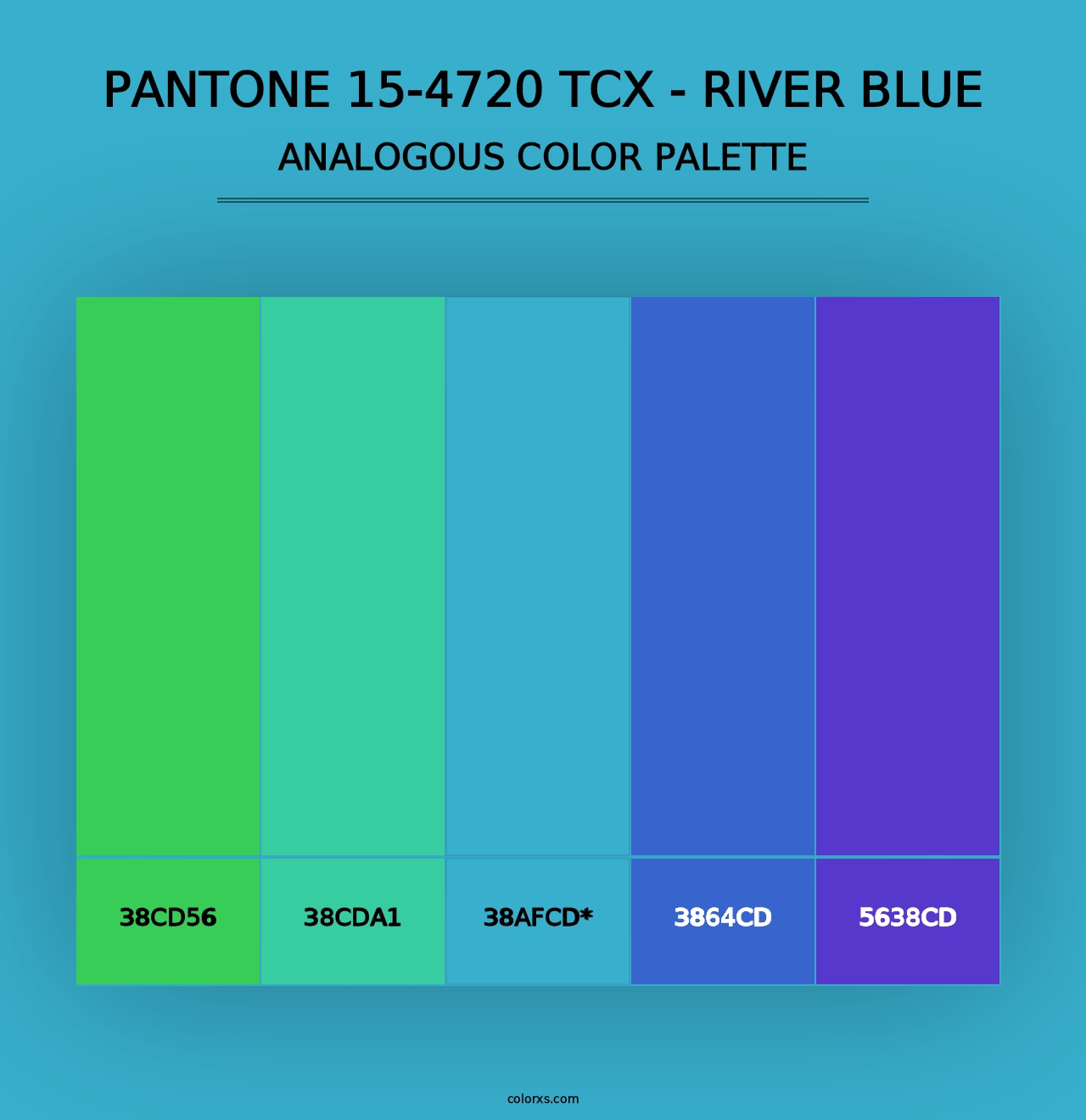 PANTONE 15-4720 TCX - River Blue - Analogous Color Palette