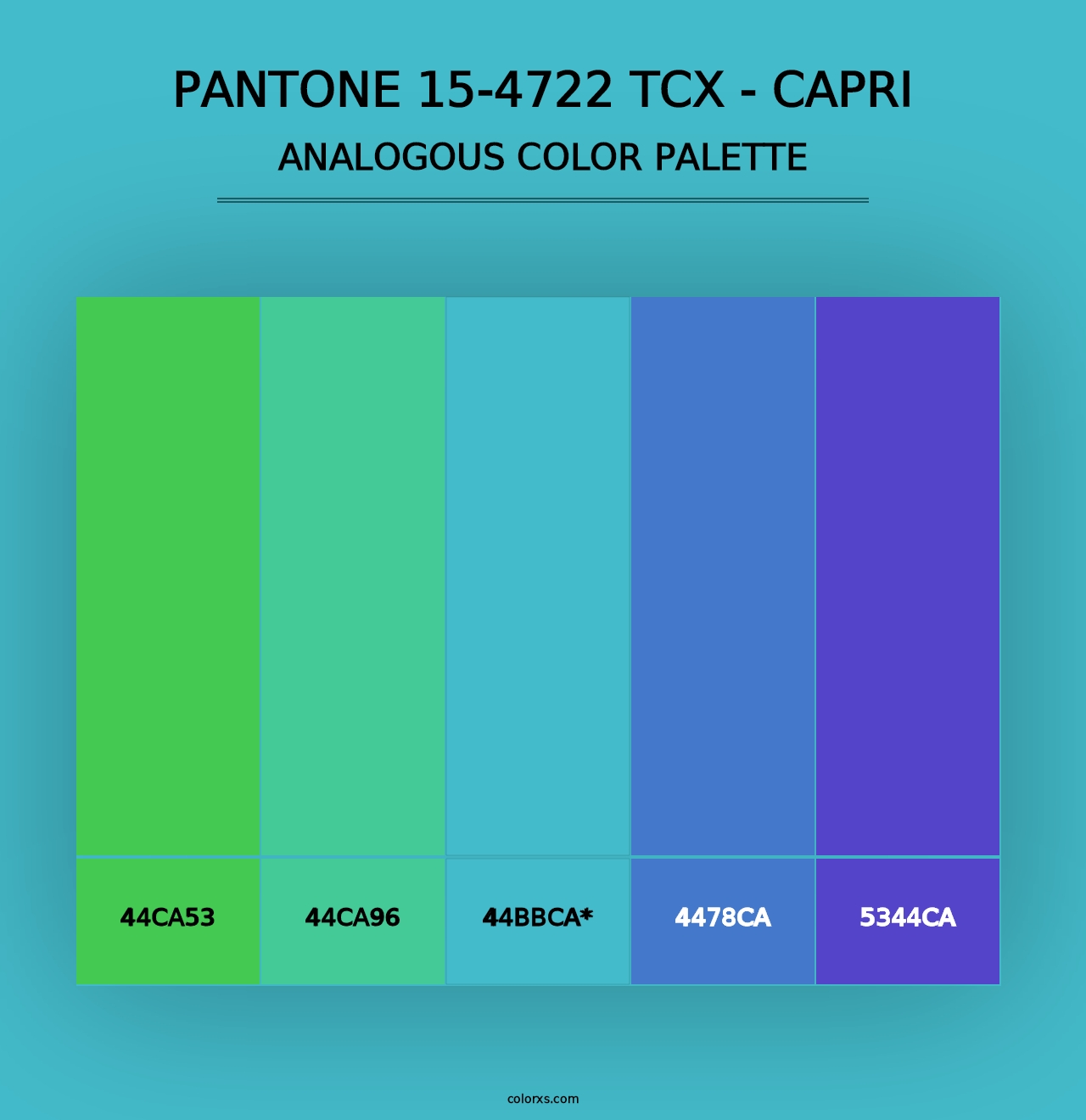 PANTONE 15-4722 TCX - Capri - Analogous Color Palette