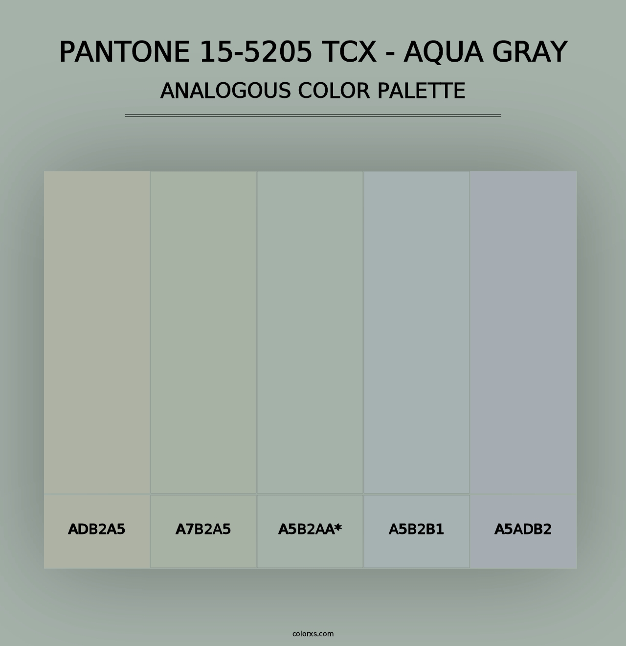 PANTONE 15-5205 TCX - Aqua Gray - Analogous Color Palette