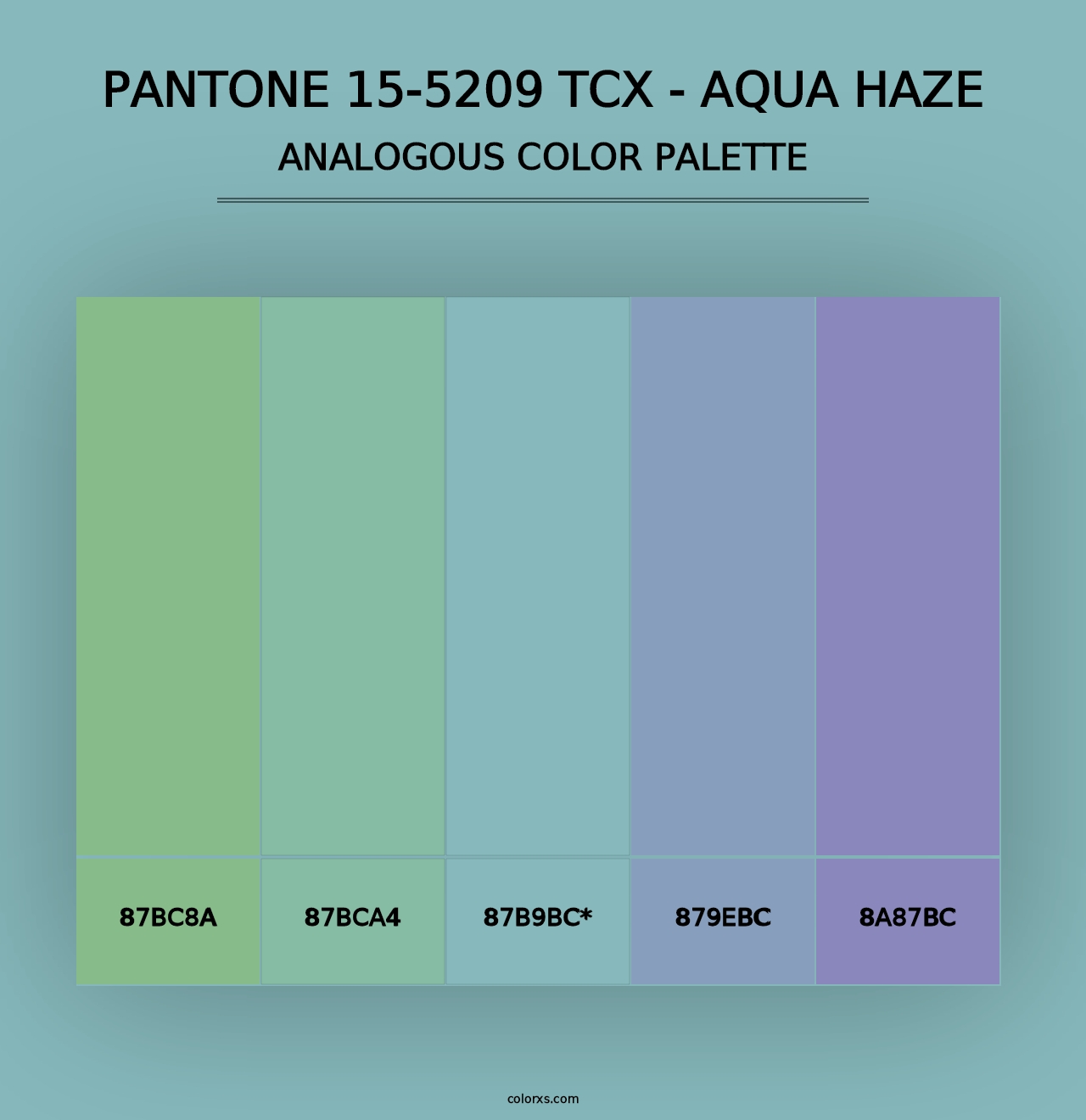 PANTONE 15-5209 TCX - Aqua Haze - Analogous Color Palette