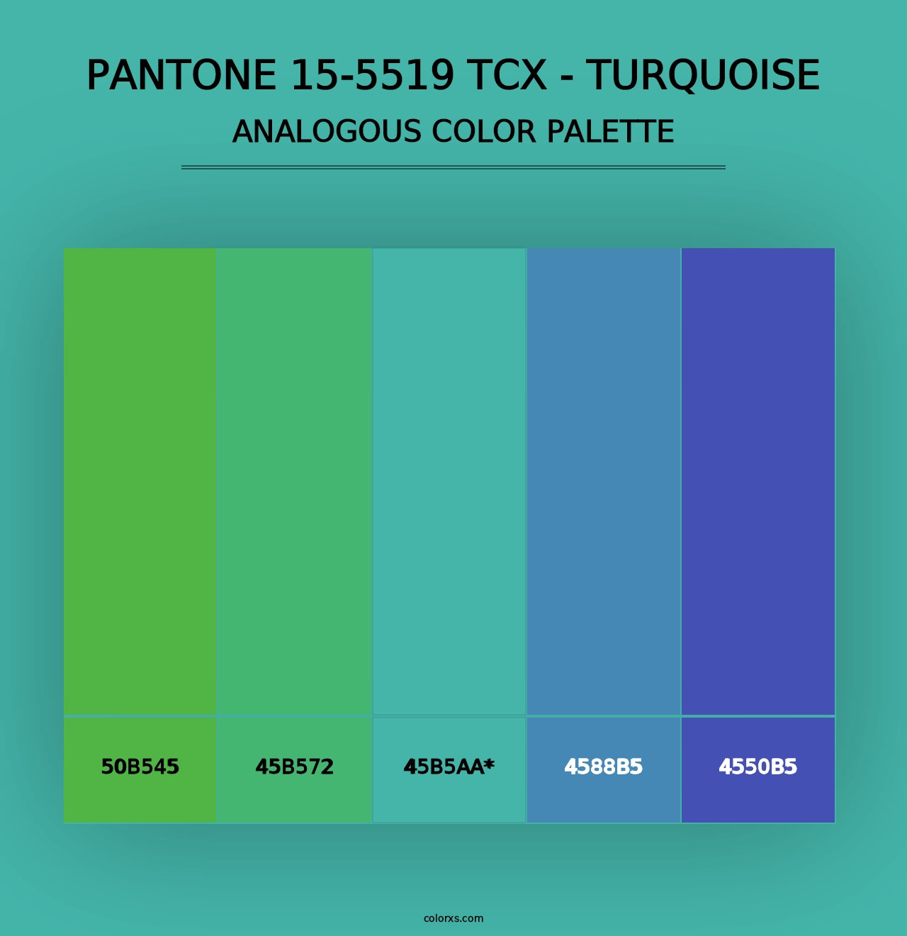 PANTONE 15-5519 TCX - Turquoise - Analogous Color Palette