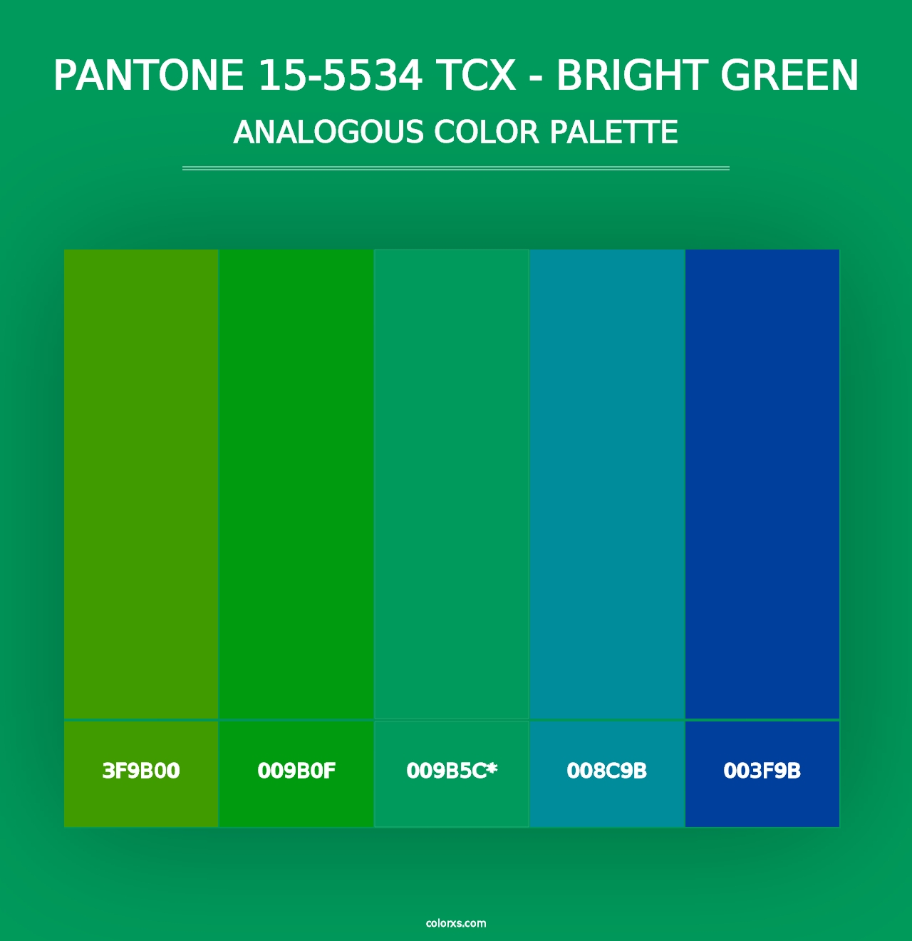 PANTONE 15-5534 TCX - Bright Green - Analogous Color Palette