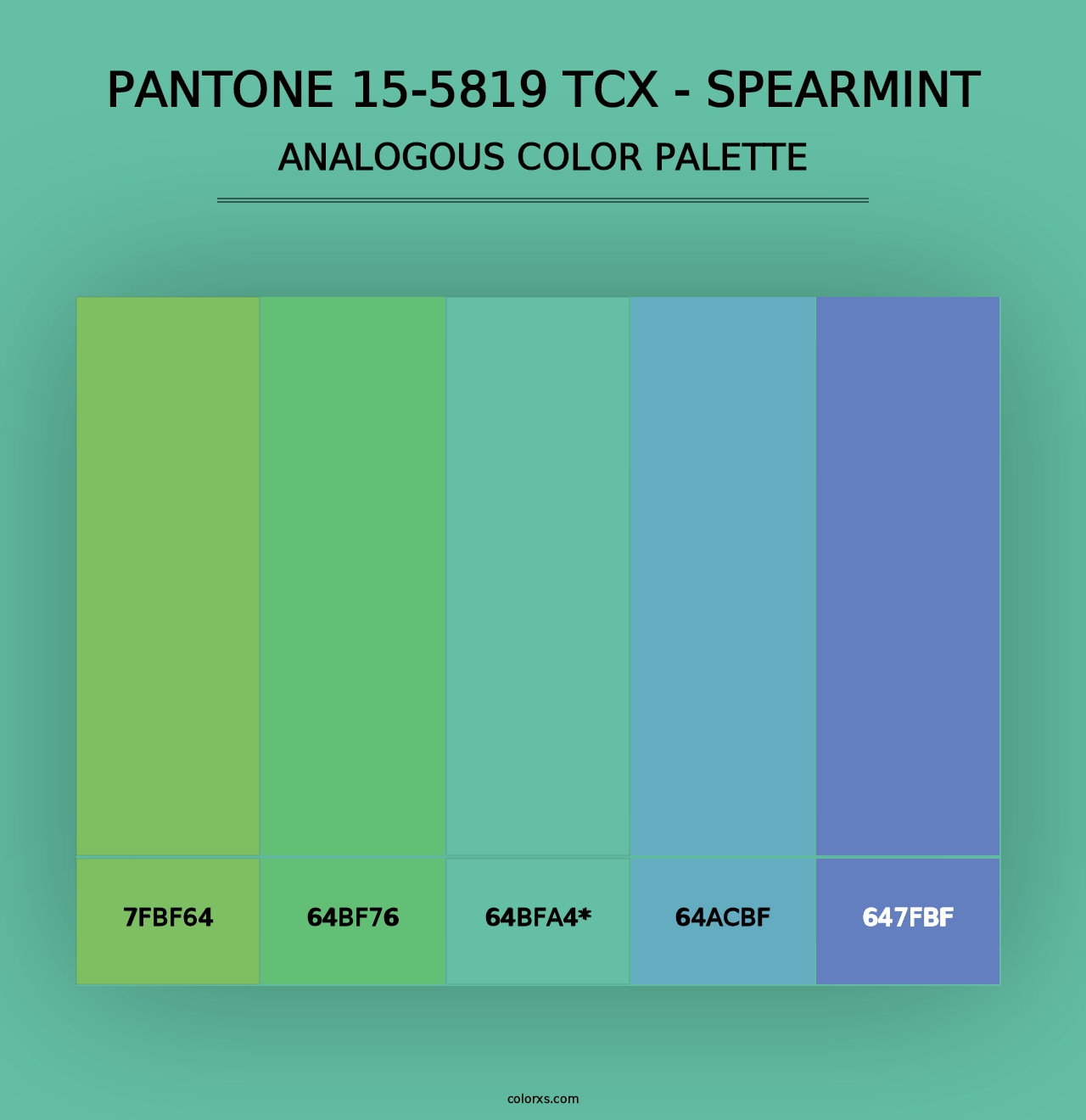 PANTONE 15-5819 TCX - Spearmint color palettes - colorxs.com