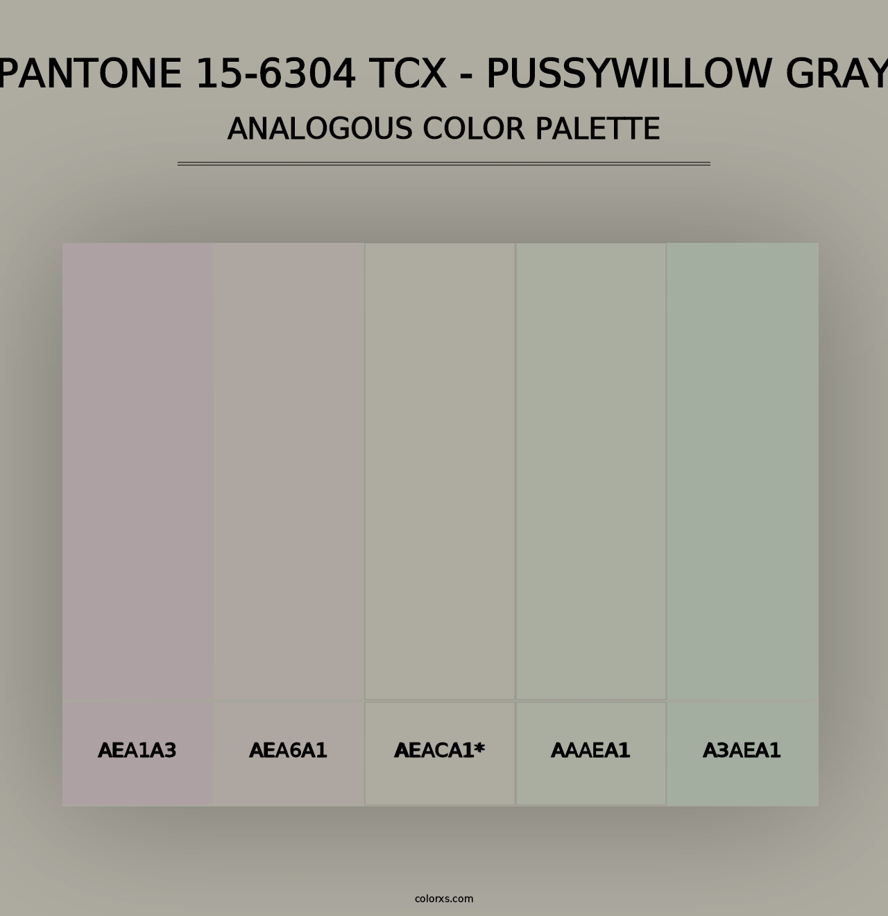 PANTONE 15-6304 TCX - Pussywillow Gray - Analogous Color Palette