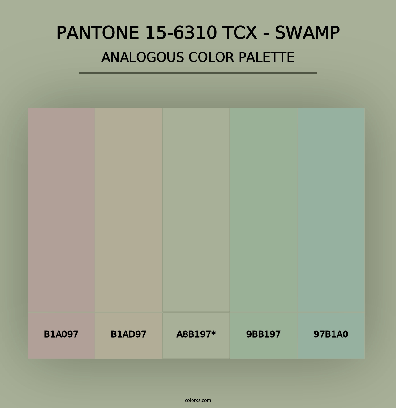 PANTONE 15-6310 TCX - Swamp - Analogous Color Palette