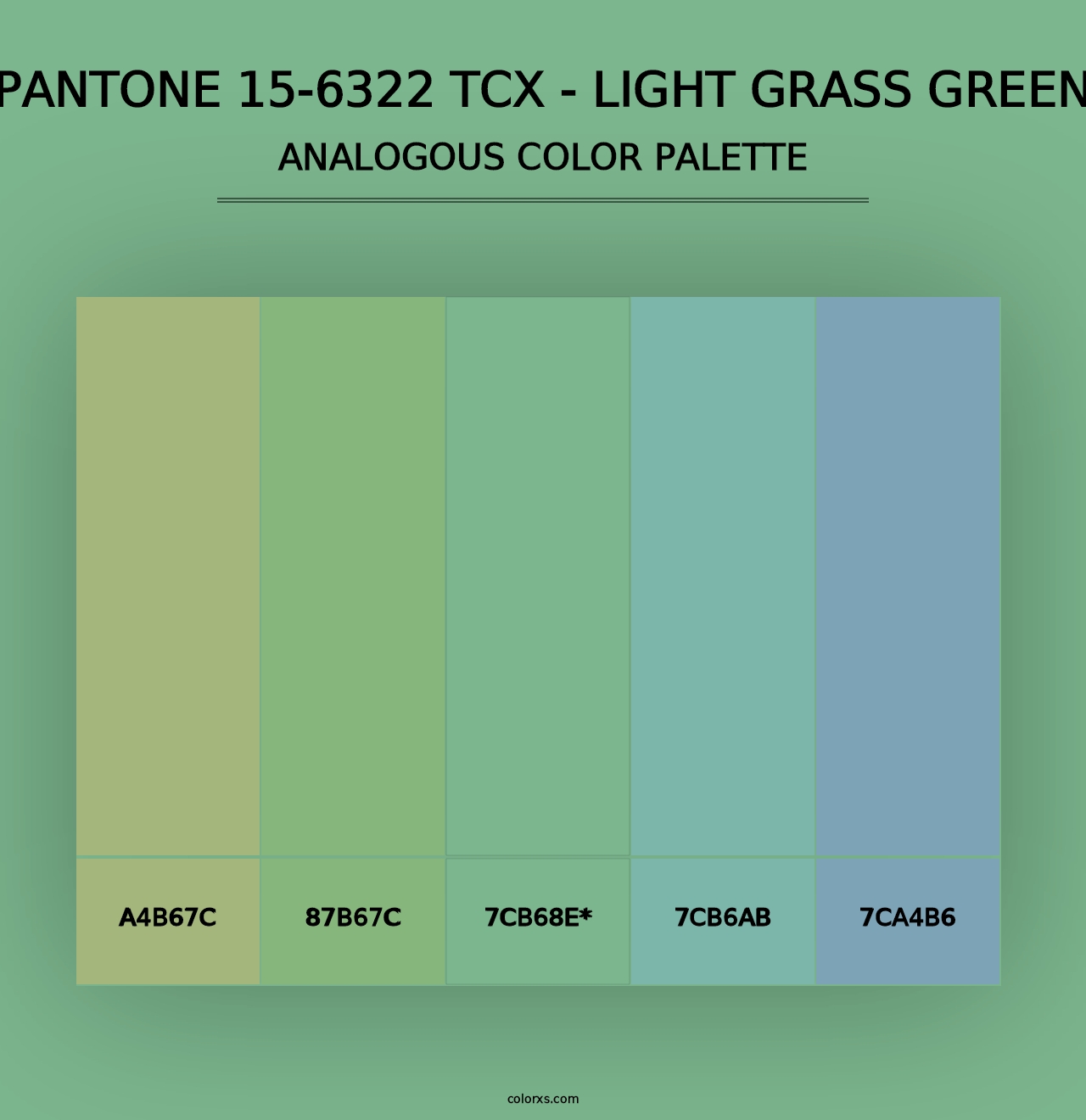 PANTONE 15-6322 TCX - Light Grass Green - Analogous Color Palette