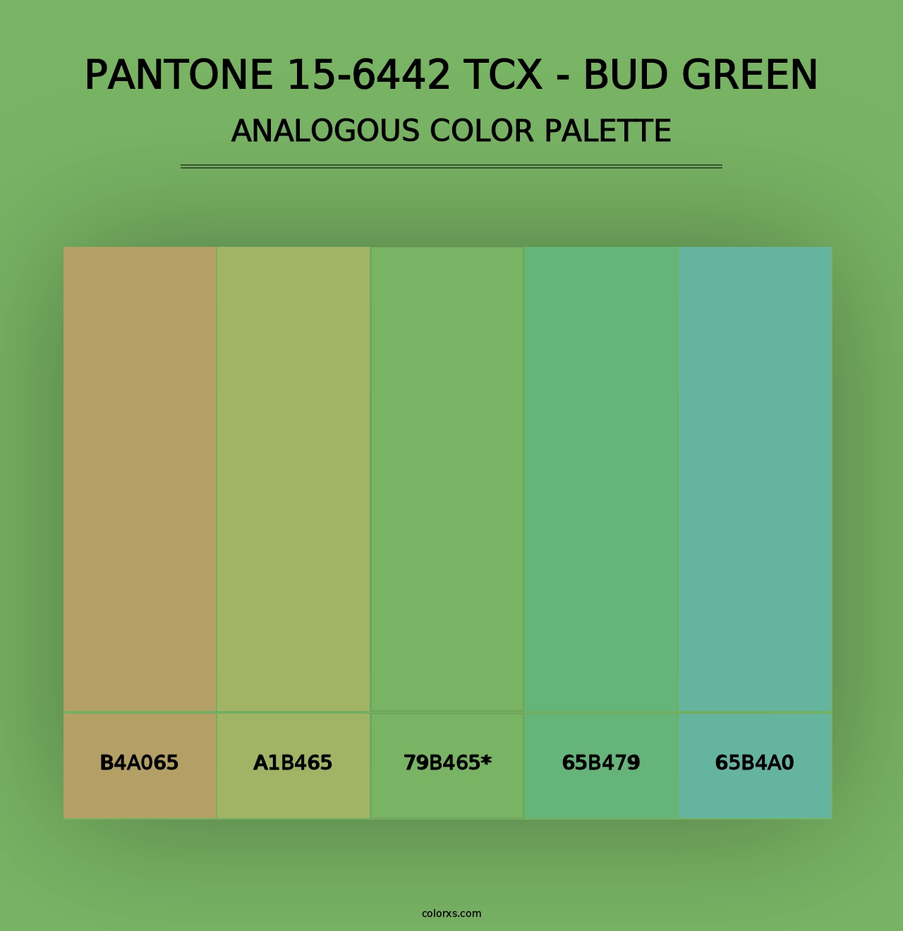 PANTONE 15-6442 TCX - Bud Green - Analogous Color Palette