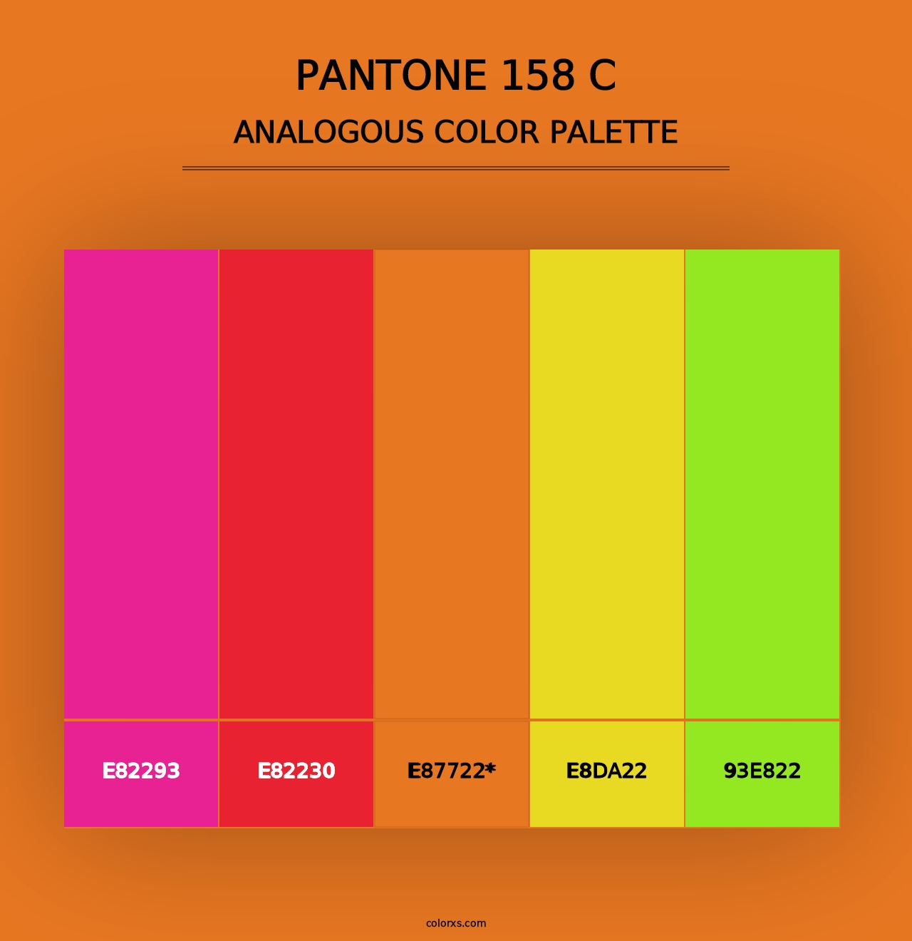 PANTONE 158 C - Analogous Color Palette