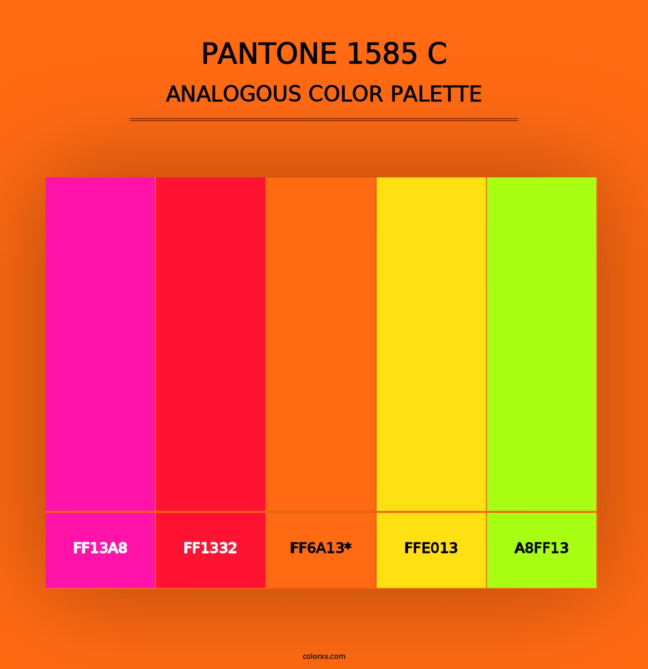 PANTONE 1585 C - Analogous Color Palette