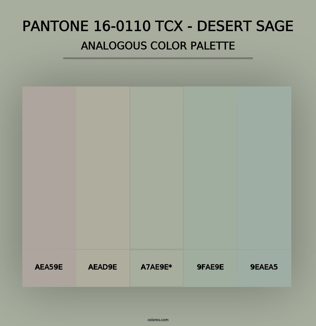 PANTONE 16-0110 TCX - Desert Sage - Analogous Color Palette