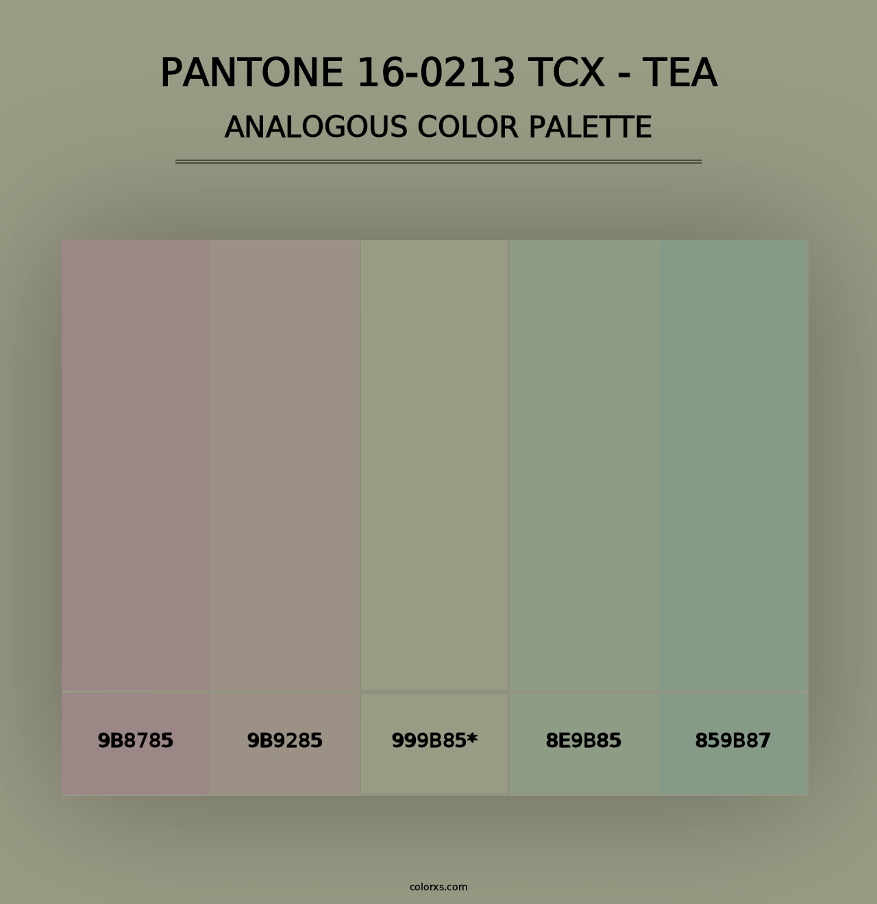 PANTONE 16-0213 TCX - Tea - Analogous Color Palette