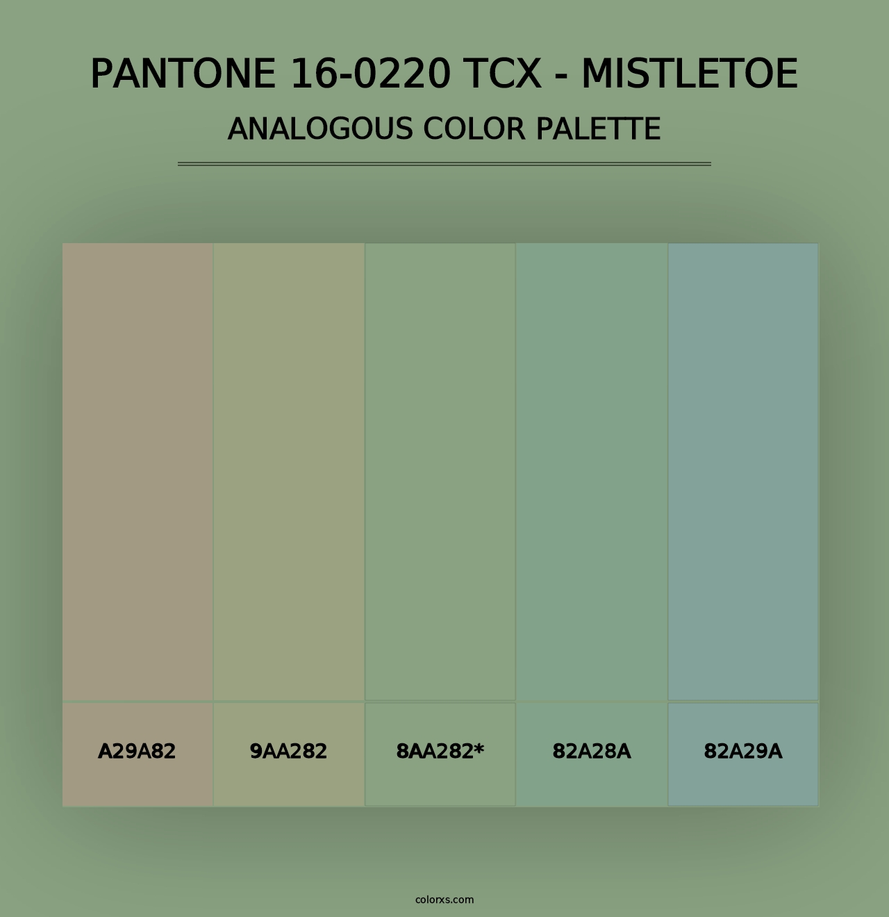 PANTONE 16-0220 TCX - Mistletoe - Analogous Color Palette