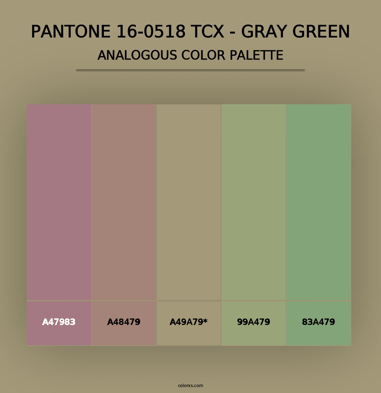 PANTONE 16-0518 TCX - Gray Green - Analogous Color Palette