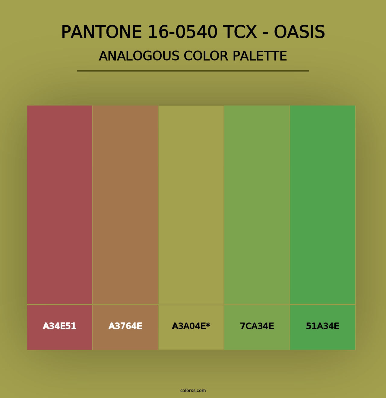 PANTONE 16-0540 TCX - Oasis - Analogous Color Palette