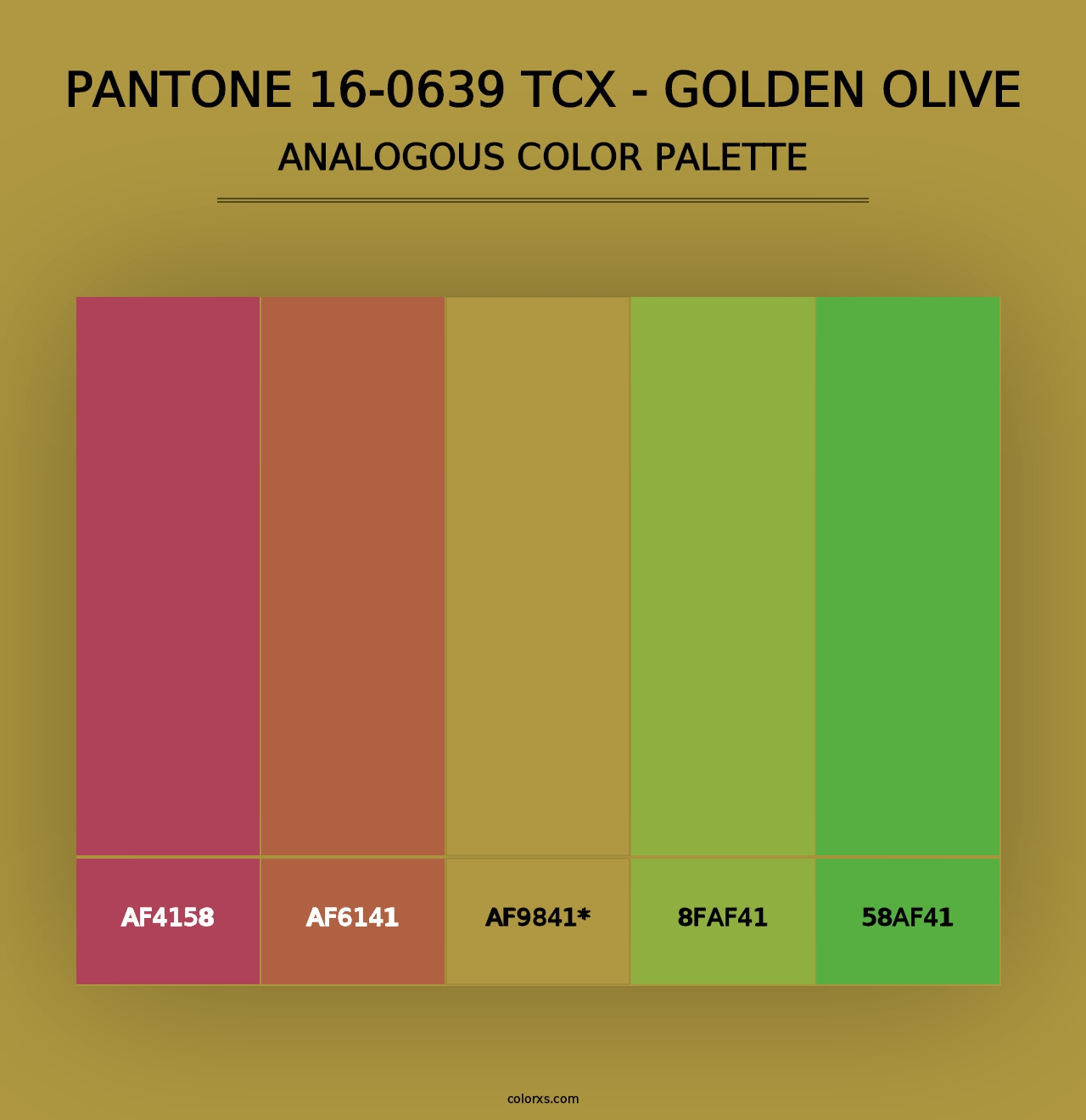 PANTONE 16-0639 TCX - Golden Olive - Analogous Color Palette