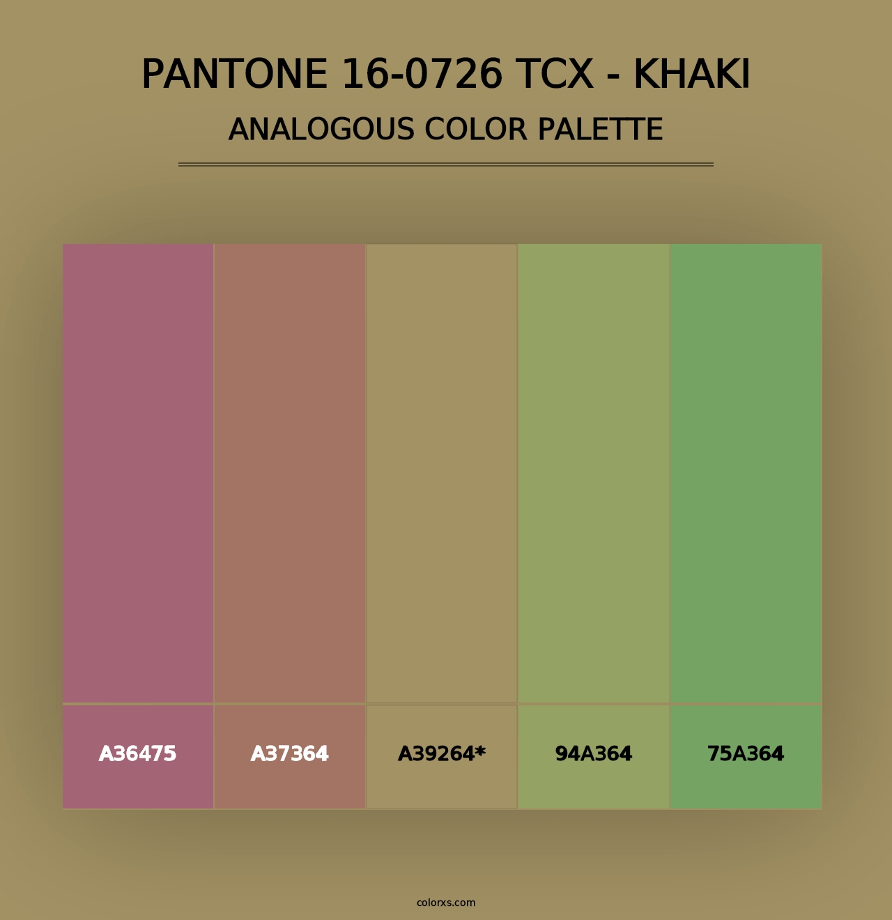 PANTONE 16-0726 TCX - Khaki - Analogous Color Palette