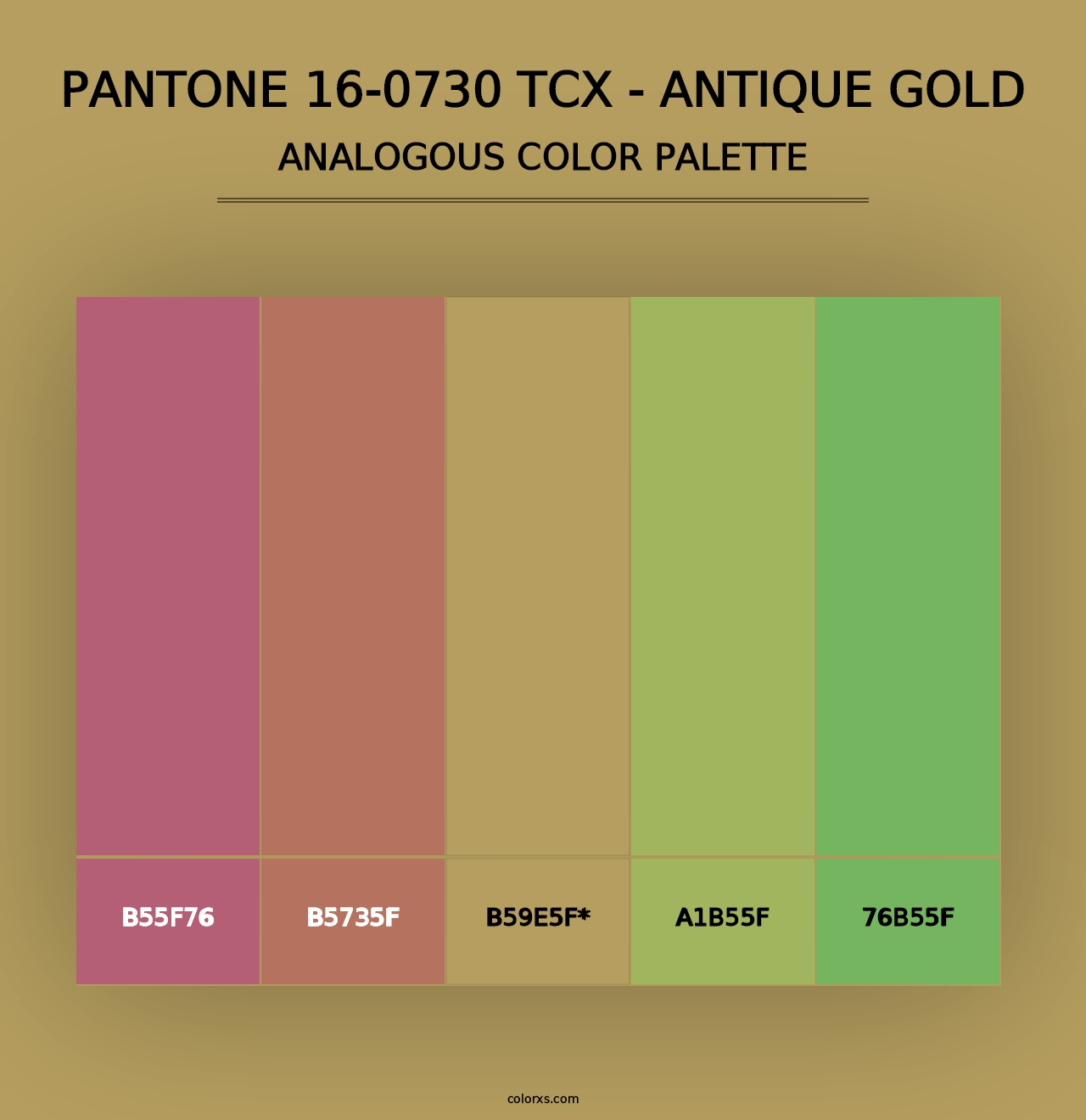 PANTONE 16-0730 TCX - Antique Gold - Analogous Color Palette