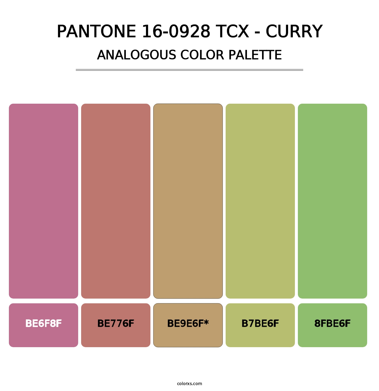 PANTONE 16-0928 TCX - Curry - Analogous Color Palette