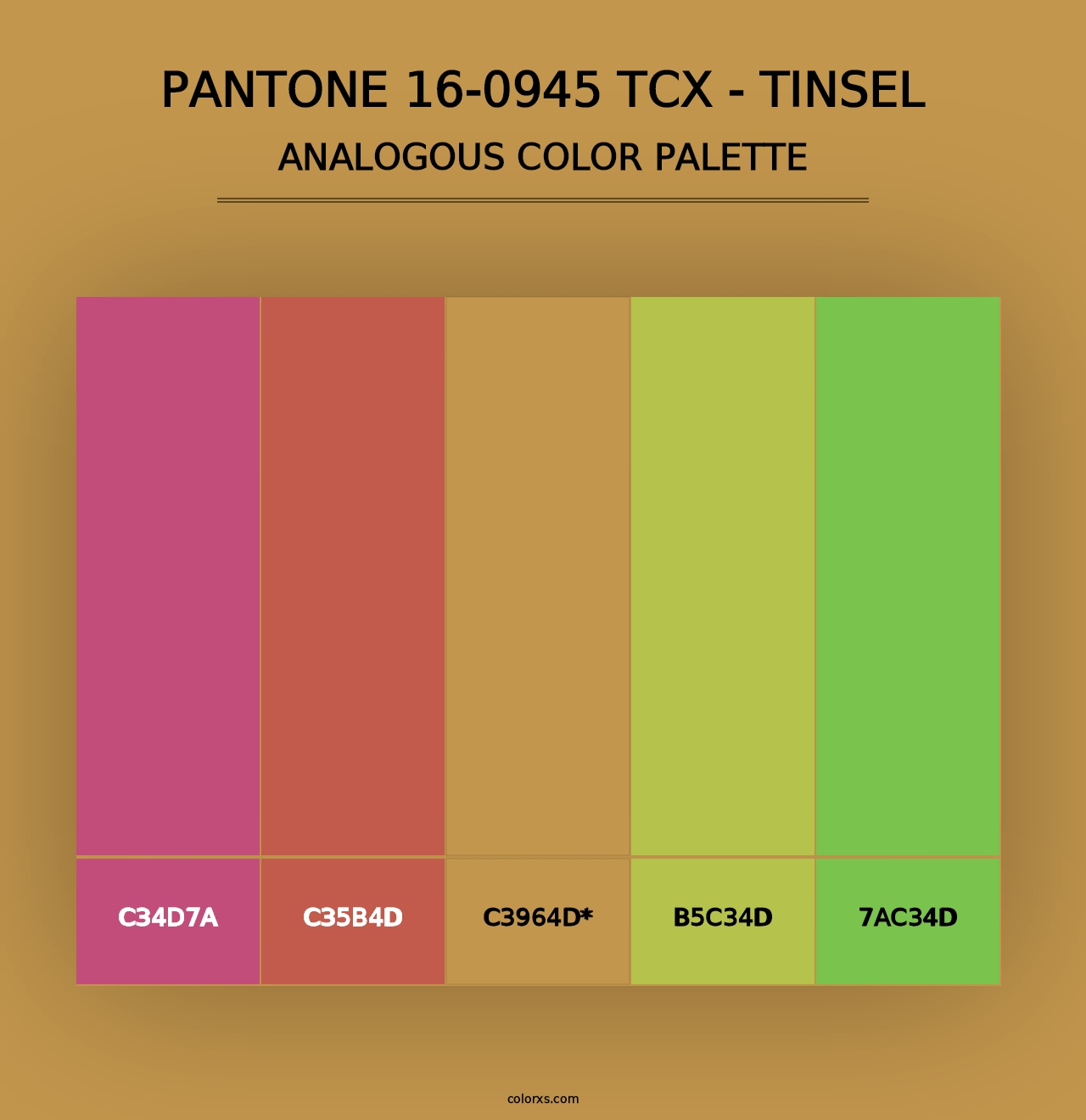 PANTONE 16-0945 TCX - Tinsel - Analogous Color Palette