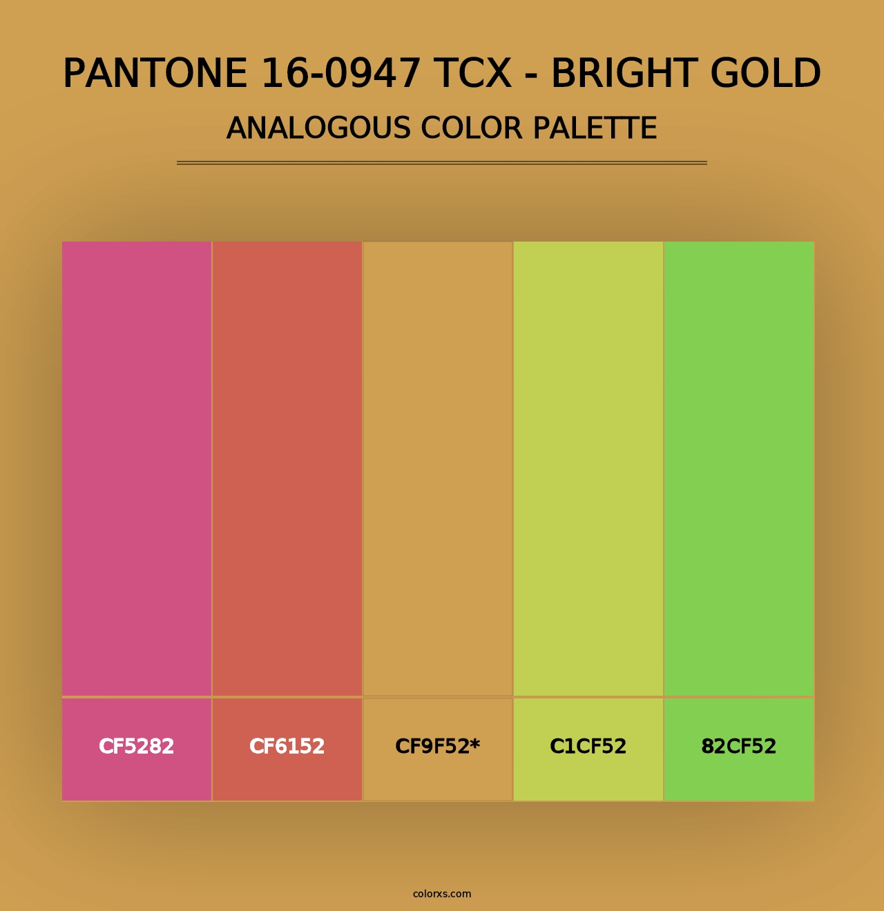 PANTONE 16-0947 TCX - Bright Gold - Analogous Color Palette