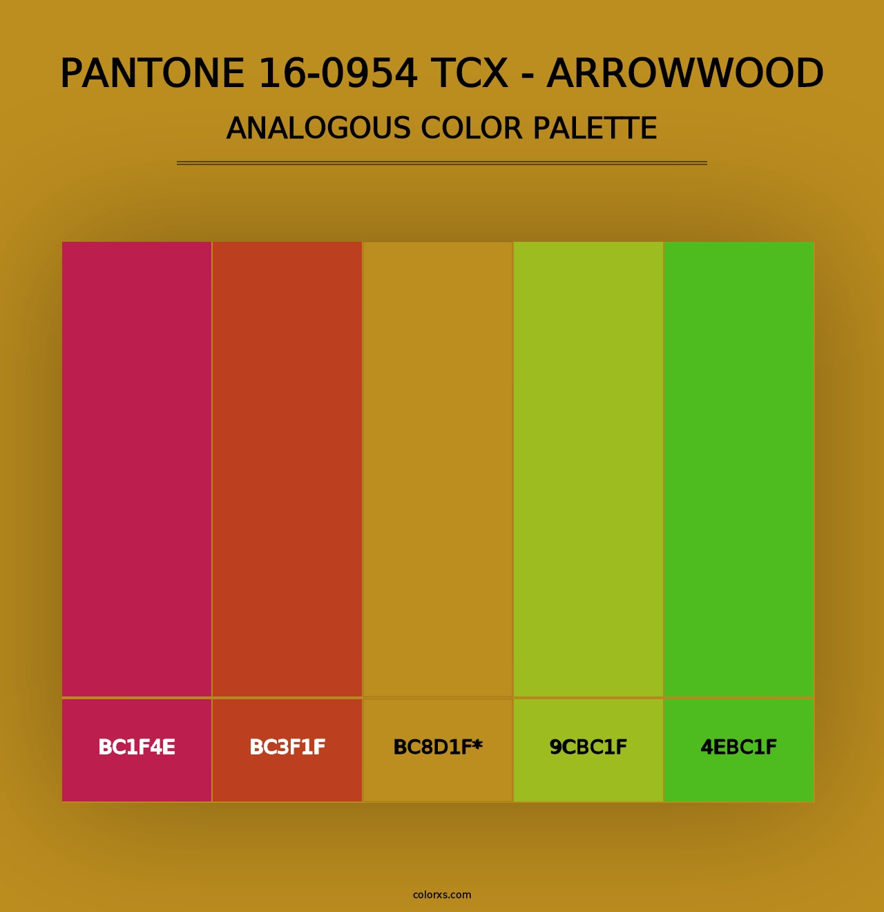 PANTONE 16-0954 TCX - Arrowwood - Analogous Color Palette