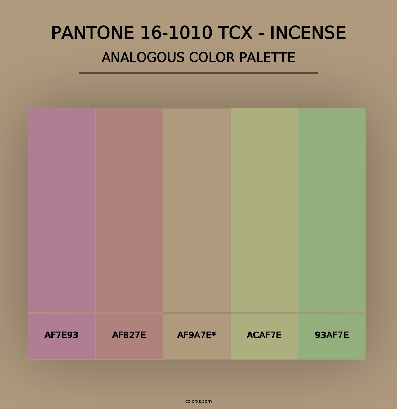 PANTONE 16-1010 TCX - Incense - Analogous Color Palette