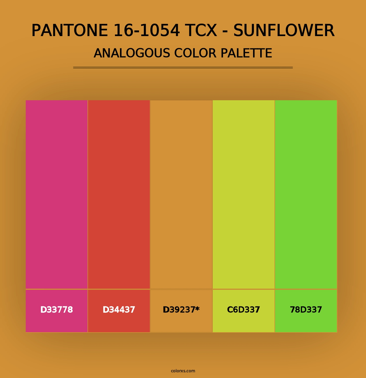 PANTONE 16-1054 TCX - Sunflower - Analogous Color Palette