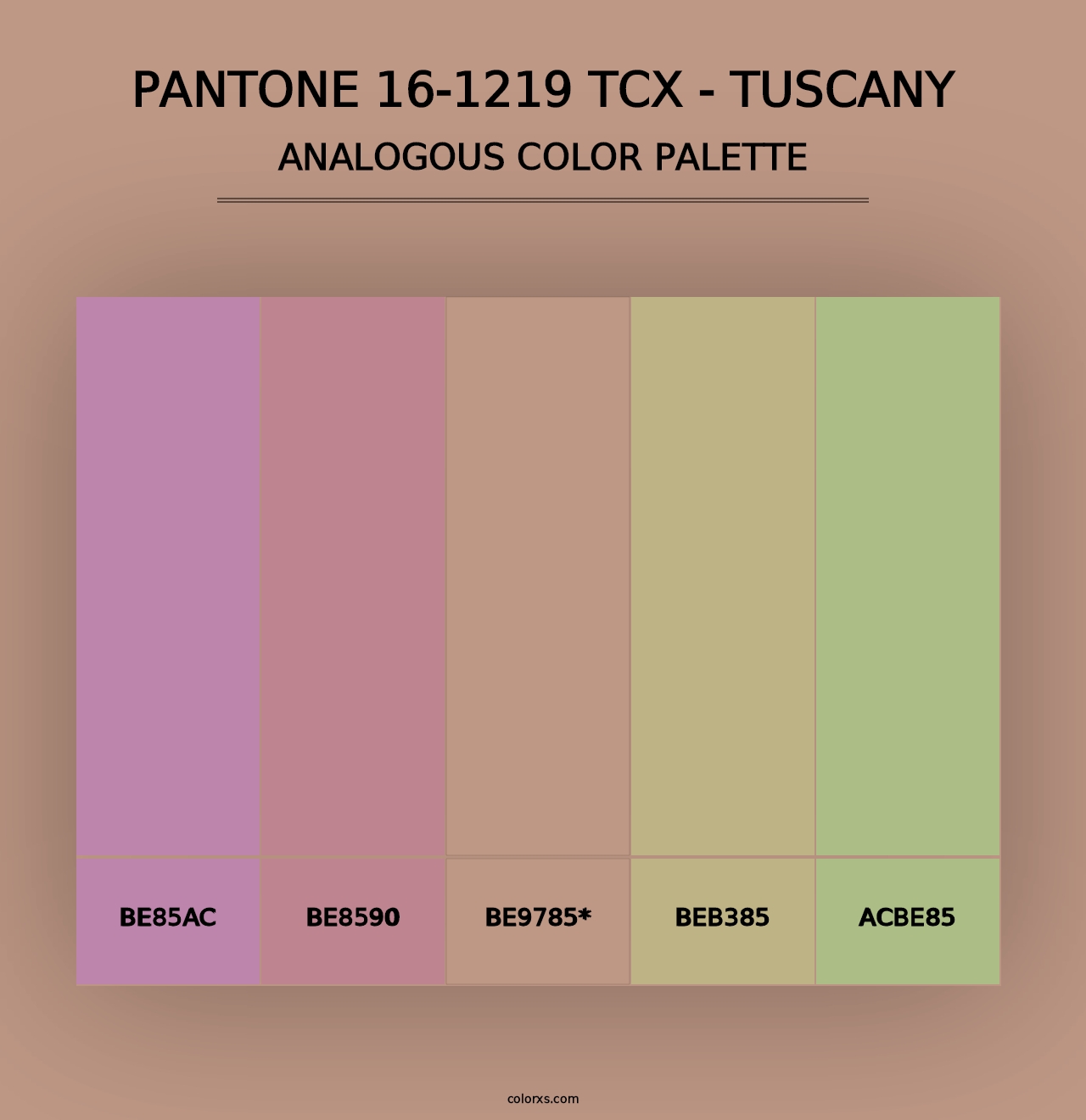 PANTONE 16-1219 TCX - Tuscany - Analogous Color Palette