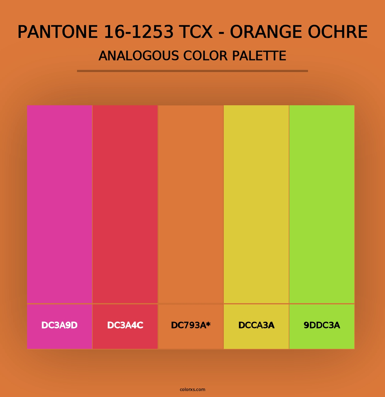 PANTONE 16-1253 TCX - Orange Ochre - Analogous Color Palette