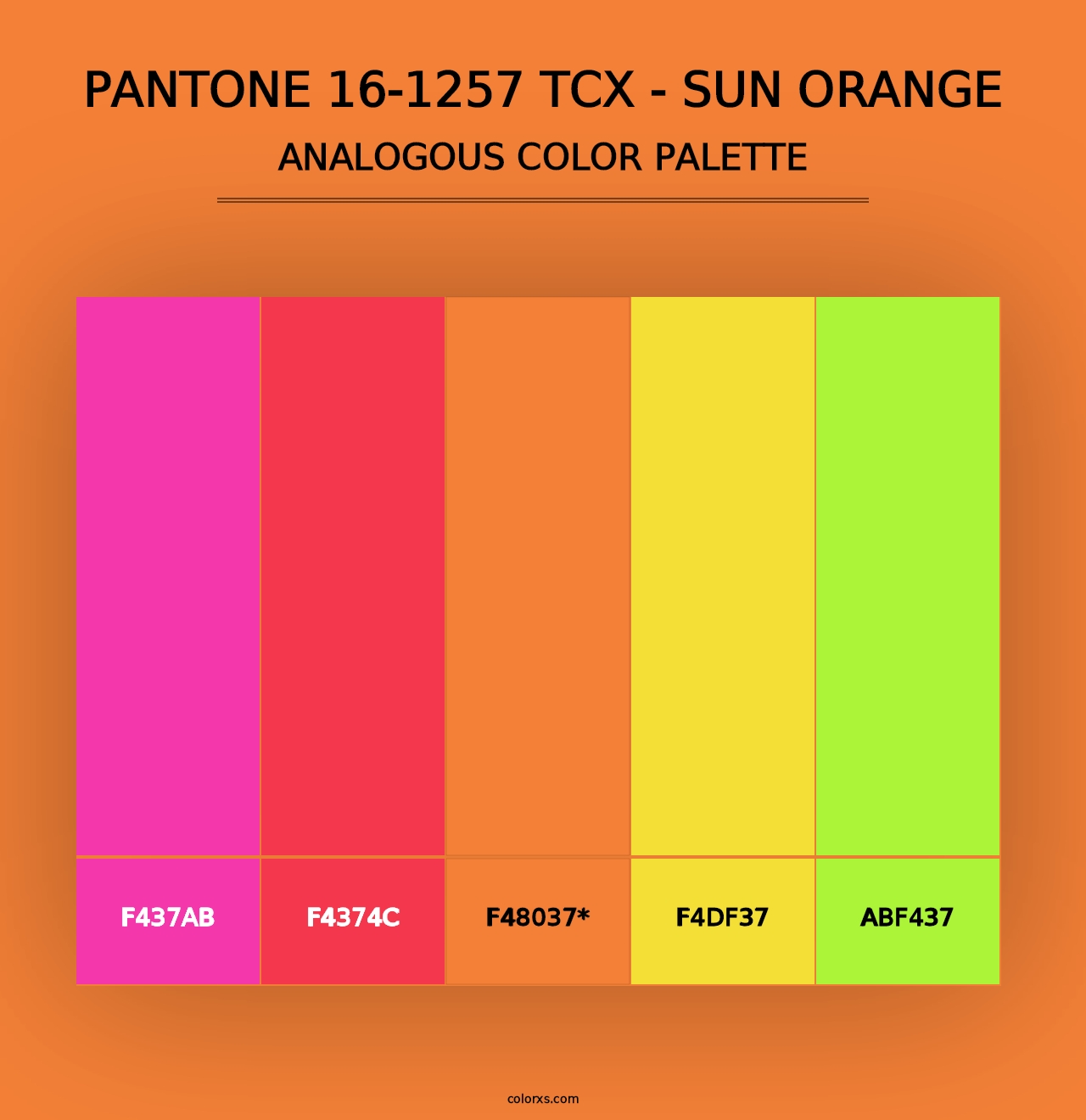 PANTONE 16-1257 TCX - Sun Orange - Analogous Color Palette