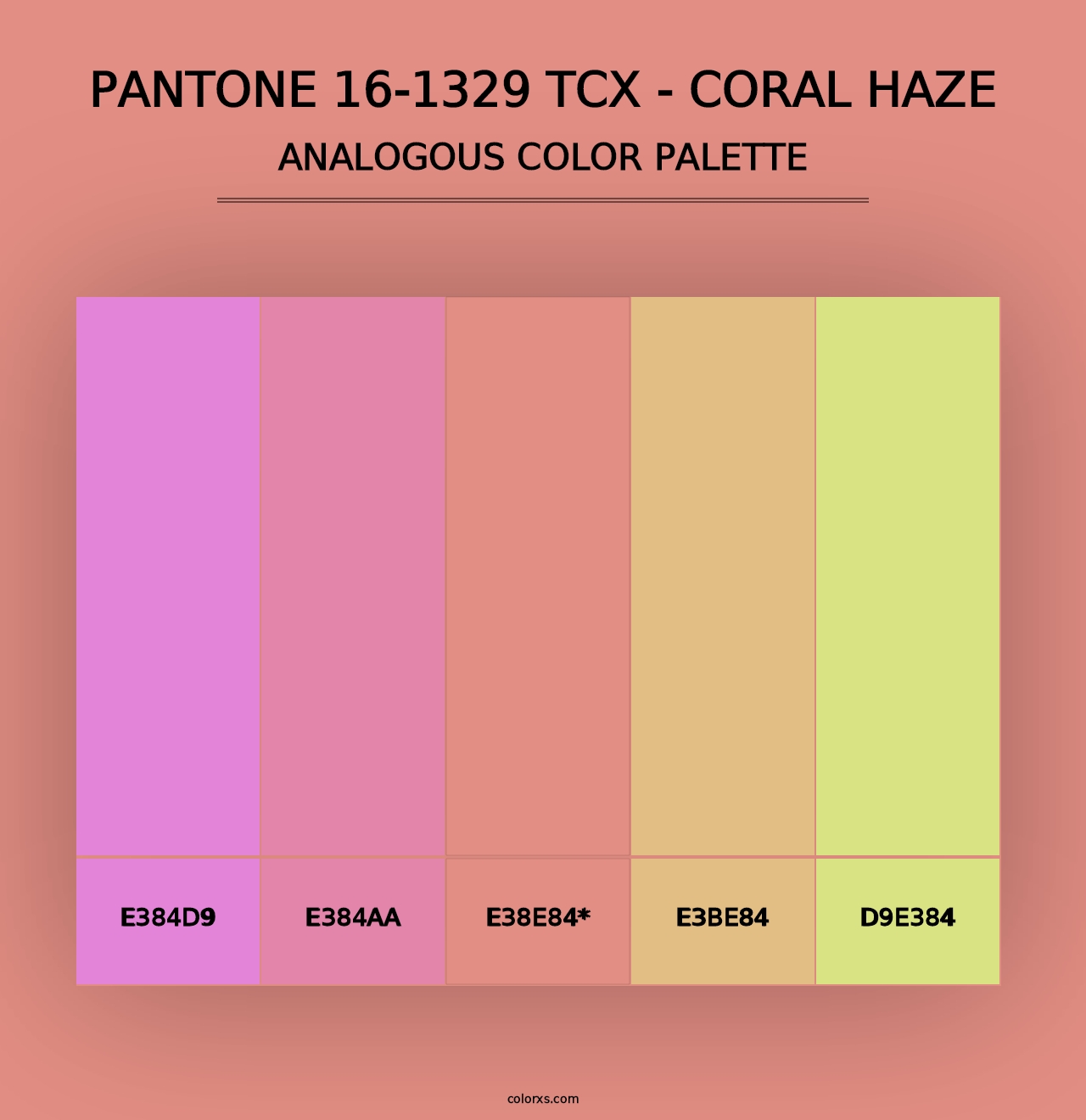 PANTONE 16-1329 TCX - Coral Haze - Analogous Color Palette