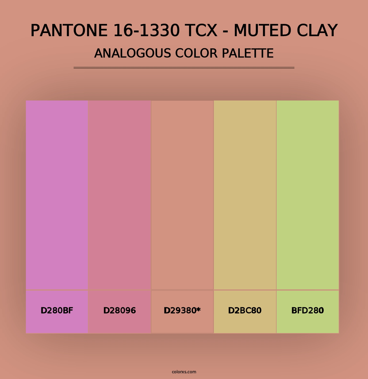 PANTONE 16-1330 TCX - Muted Clay - Analogous Color Palette