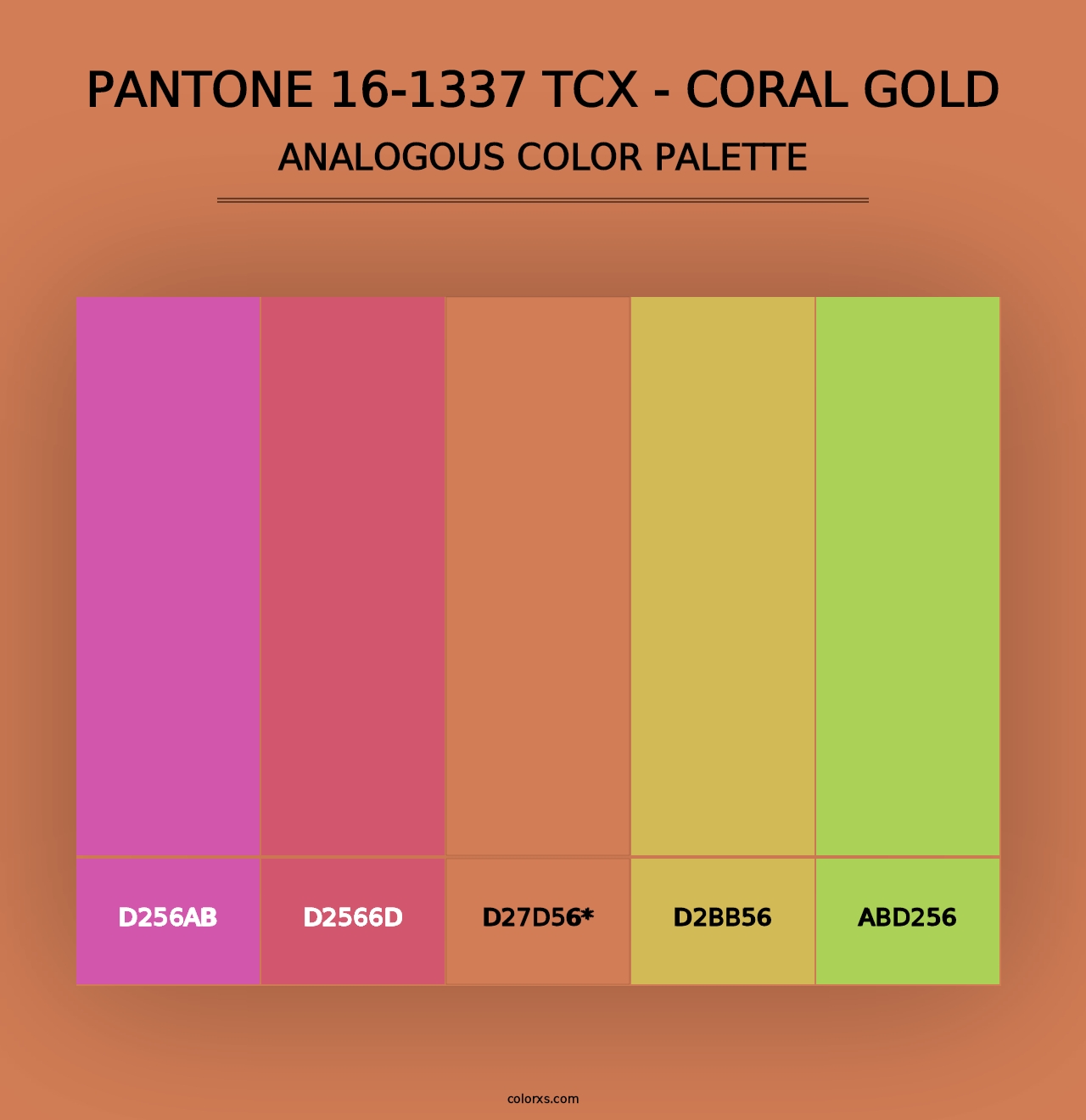 PANTONE 16-1337 TCX - Coral Gold - Analogous Color Palette