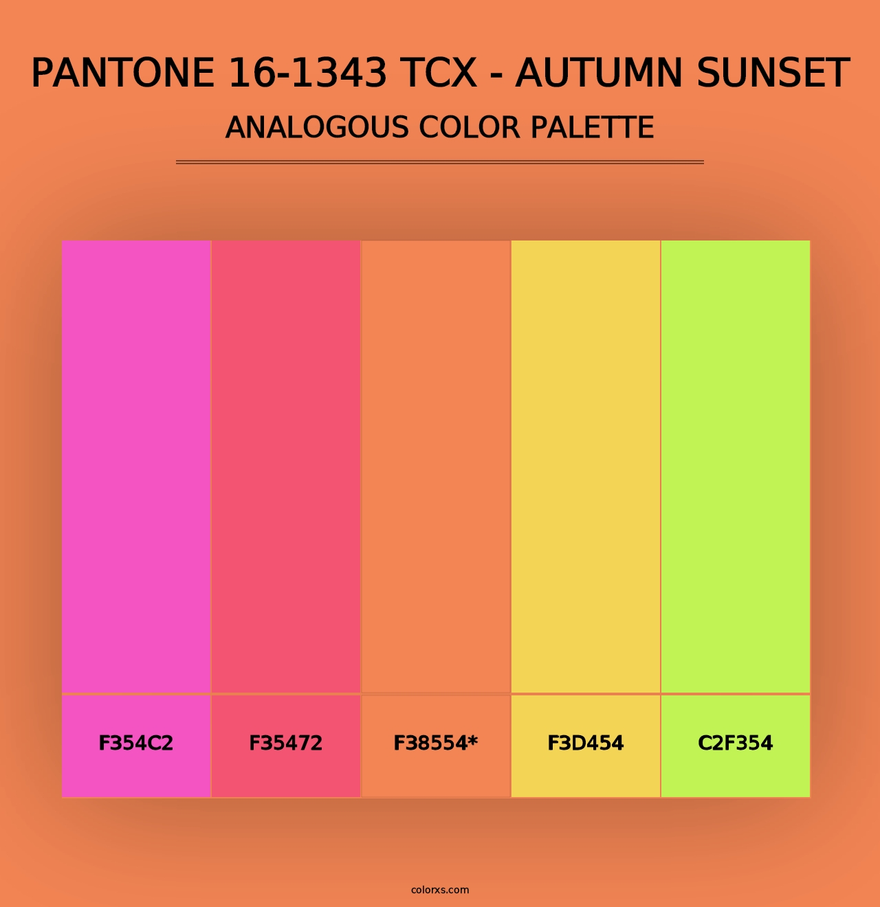 PANTONE 16-1343 TCX - Autumn Sunset - Analogous Color Palette