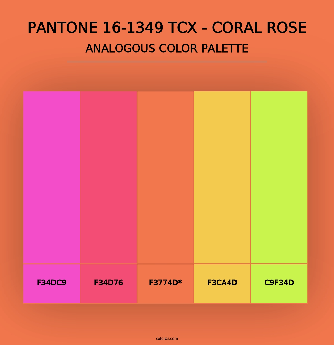 PANTONE 16-1349 TCX - Coral Rose - Analogous Color Palette