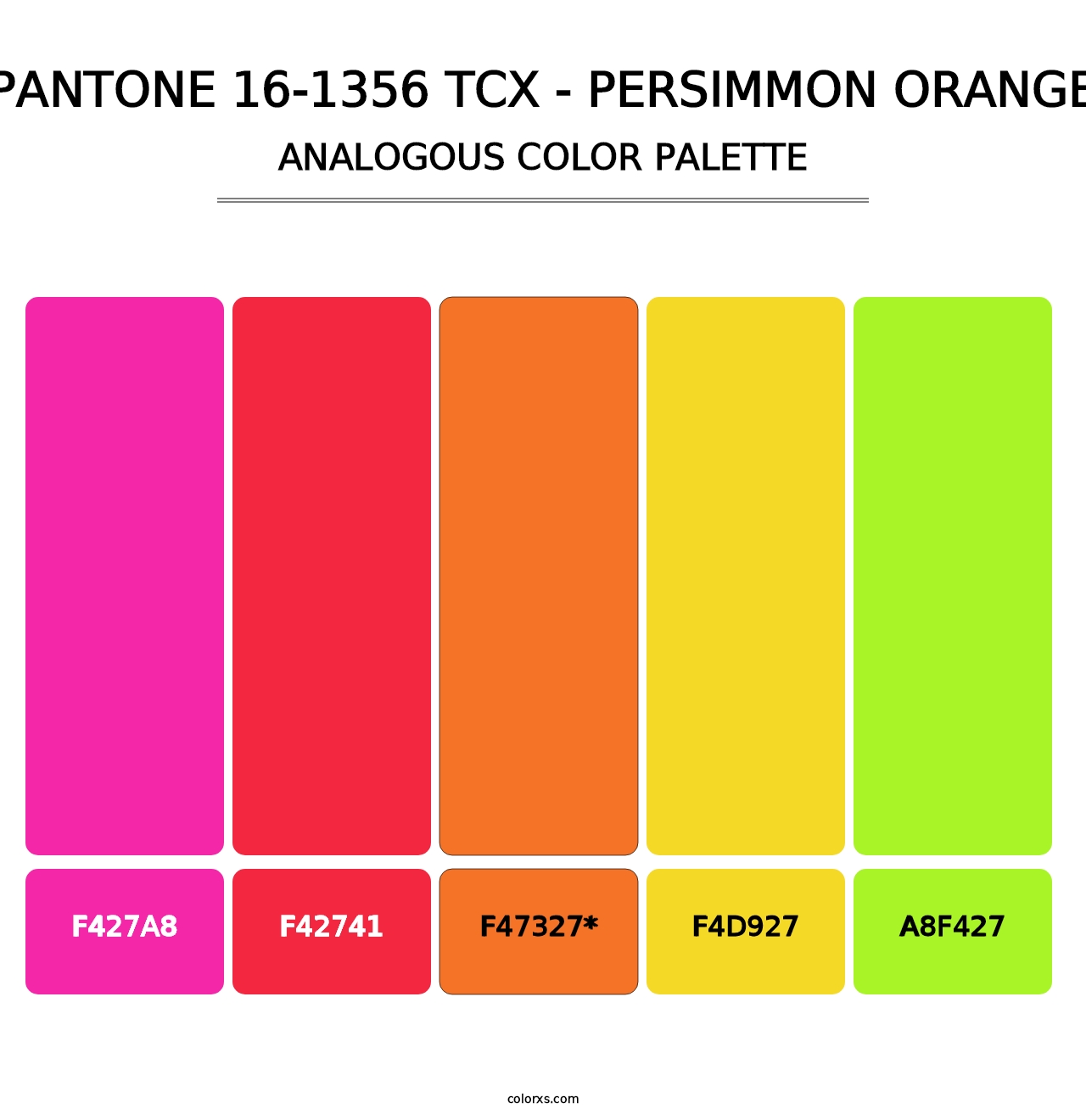 PANTONE 16-1356 TCX - Persimmon Orange - Analogous Color Palette