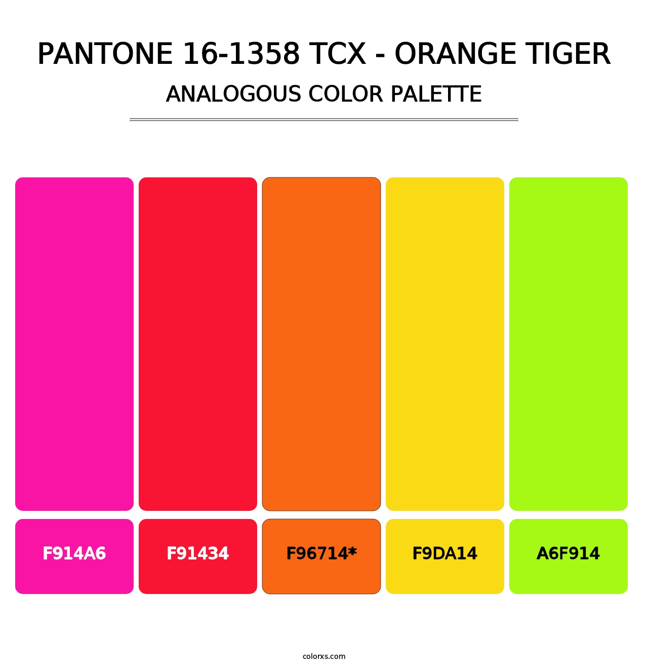 PANTONE 16-1358 TCX - Orange Tiger - Analogous Color Palette