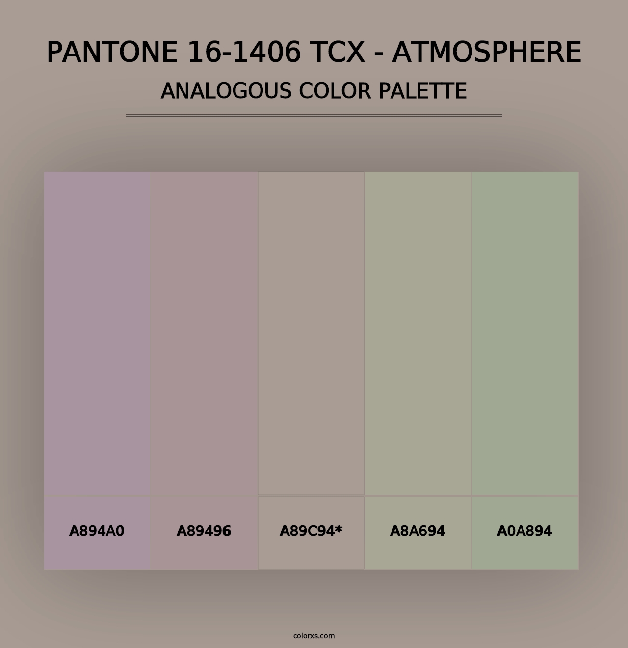 PANTONE 16-1406 TCX - Atmosphere - Analogous Color Palette