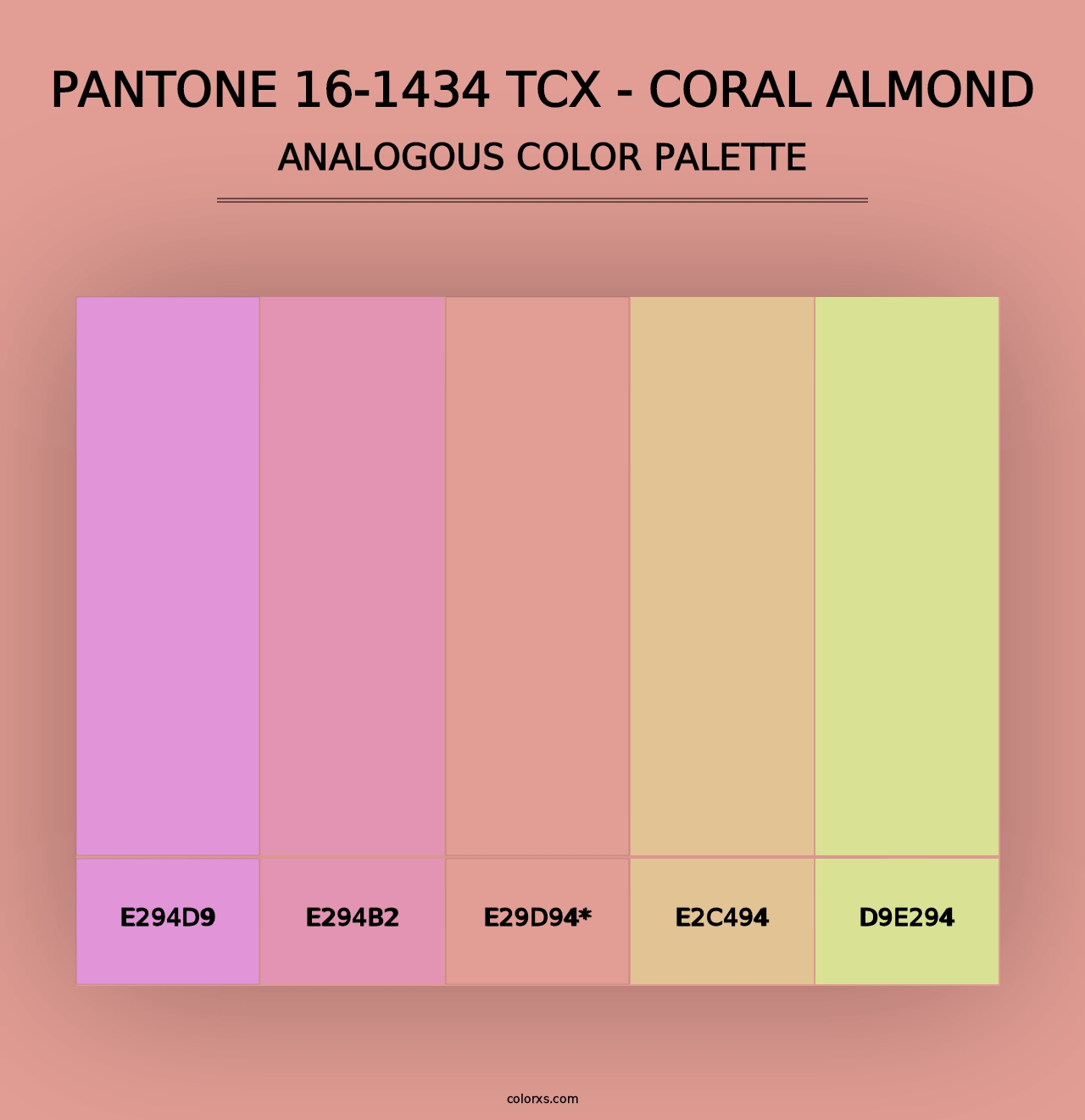 PANTONE 16-1434 TCX - Coral Almond - Analogous Color Palette