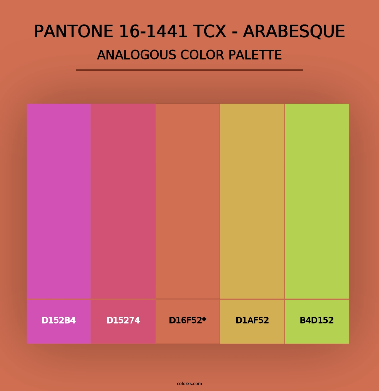 PANTONE 16-1441 TCX - Arabesque - Analogous Color Palette