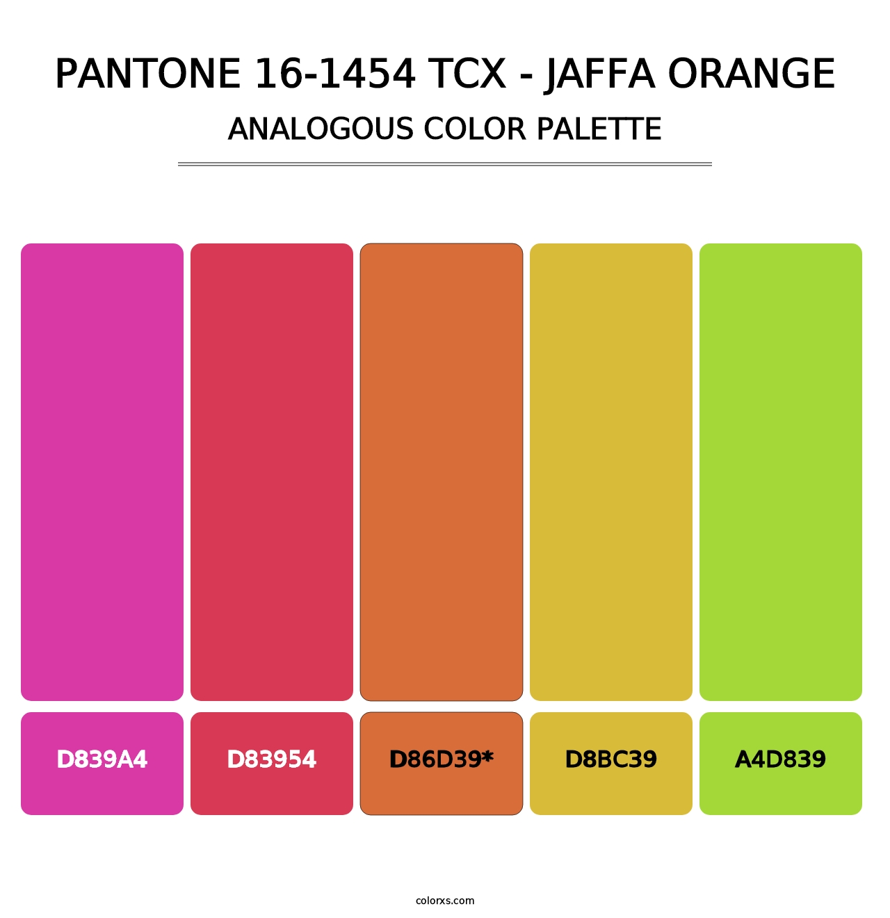 PANTONE 16-1454 TCX - Jaffa Orange - Analogous Color Palette