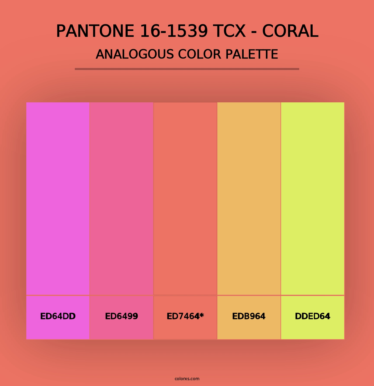 PANTONE 16-1539 TCX - Coral - Analogous Color Palette