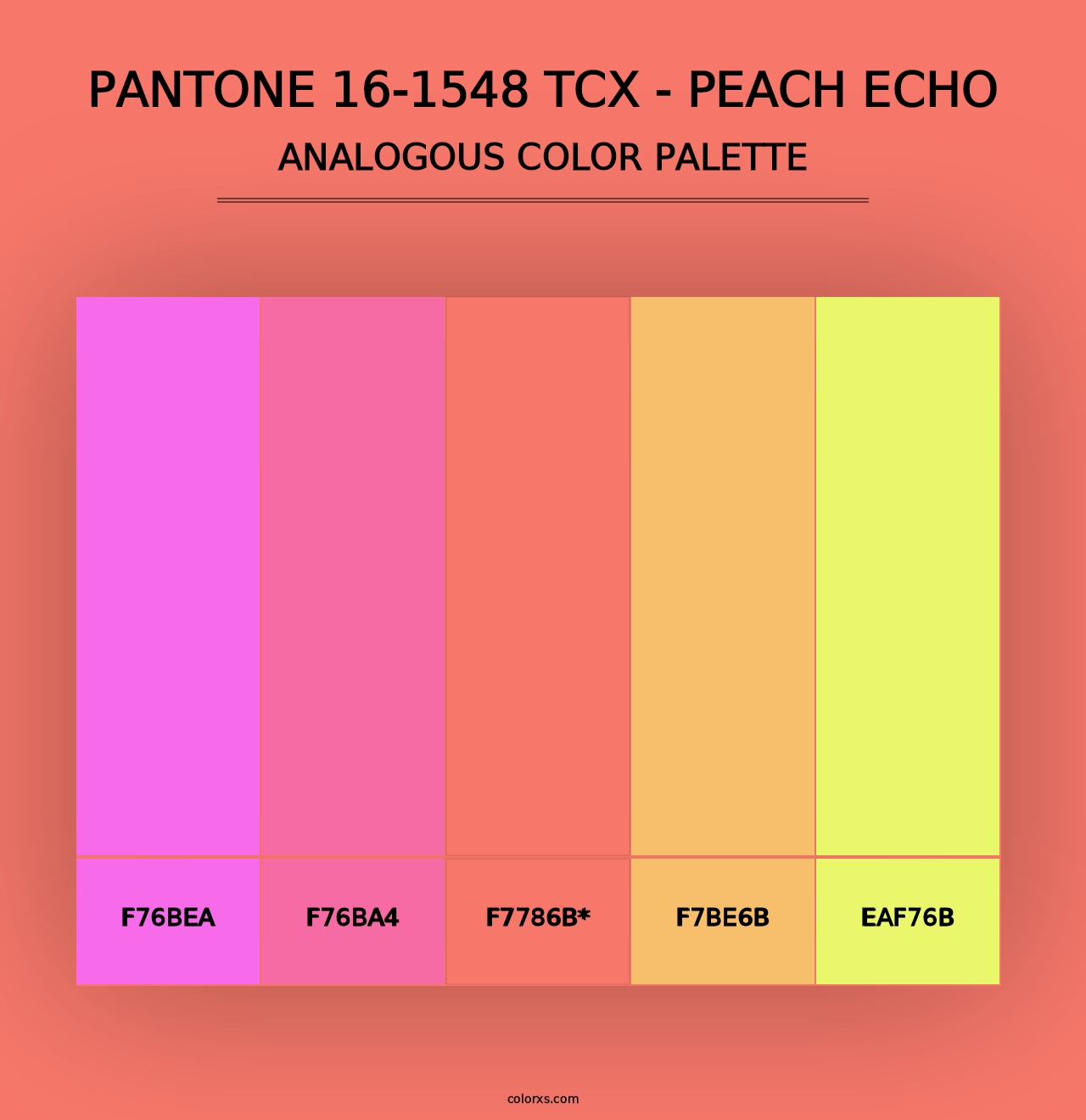 PANTONE 16-1548 TCX - Peach Echo - Analogous Color Palette