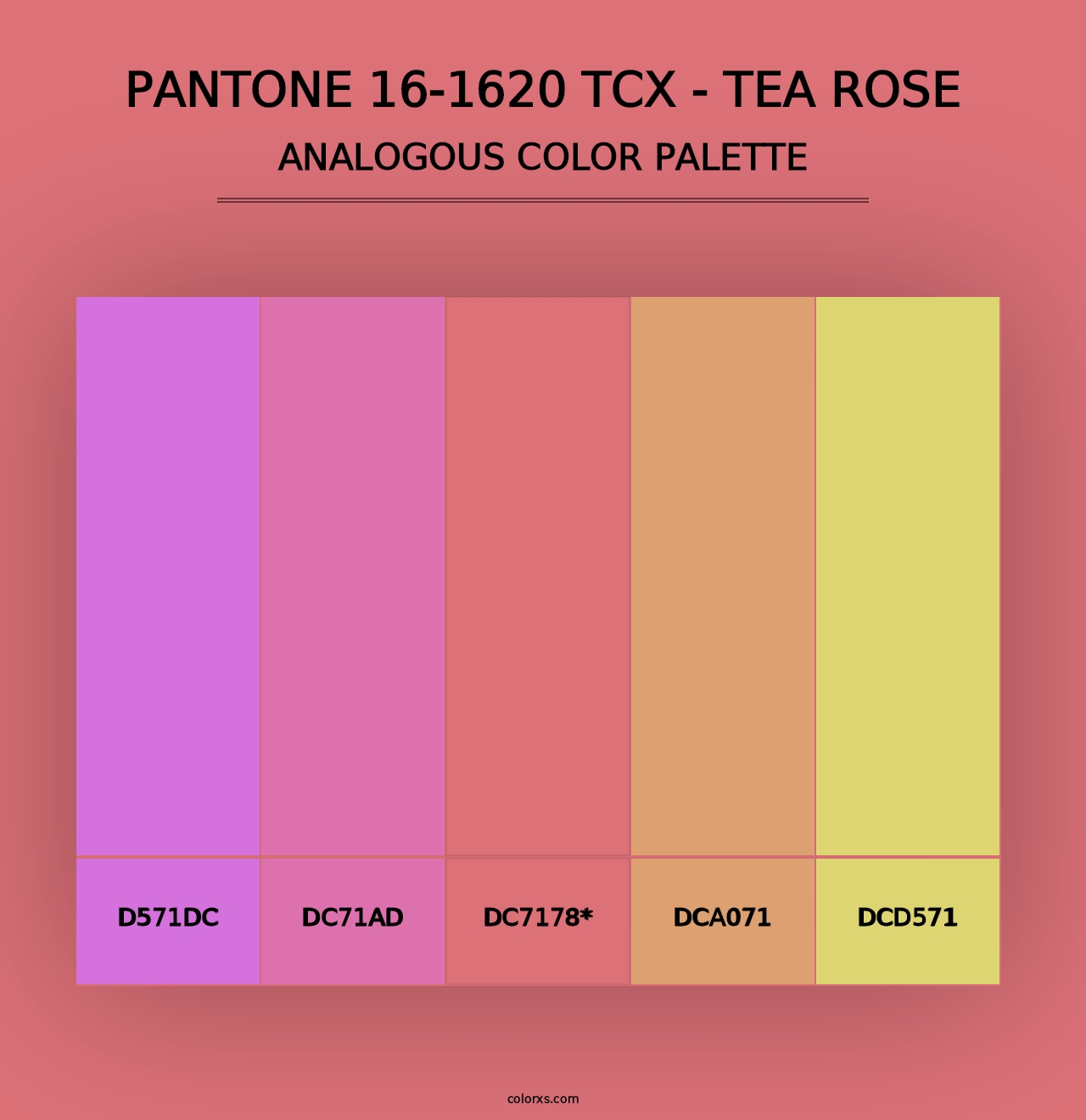 PANTONE 16-1620 TCX - Tea Rose - Analogous Color Palette