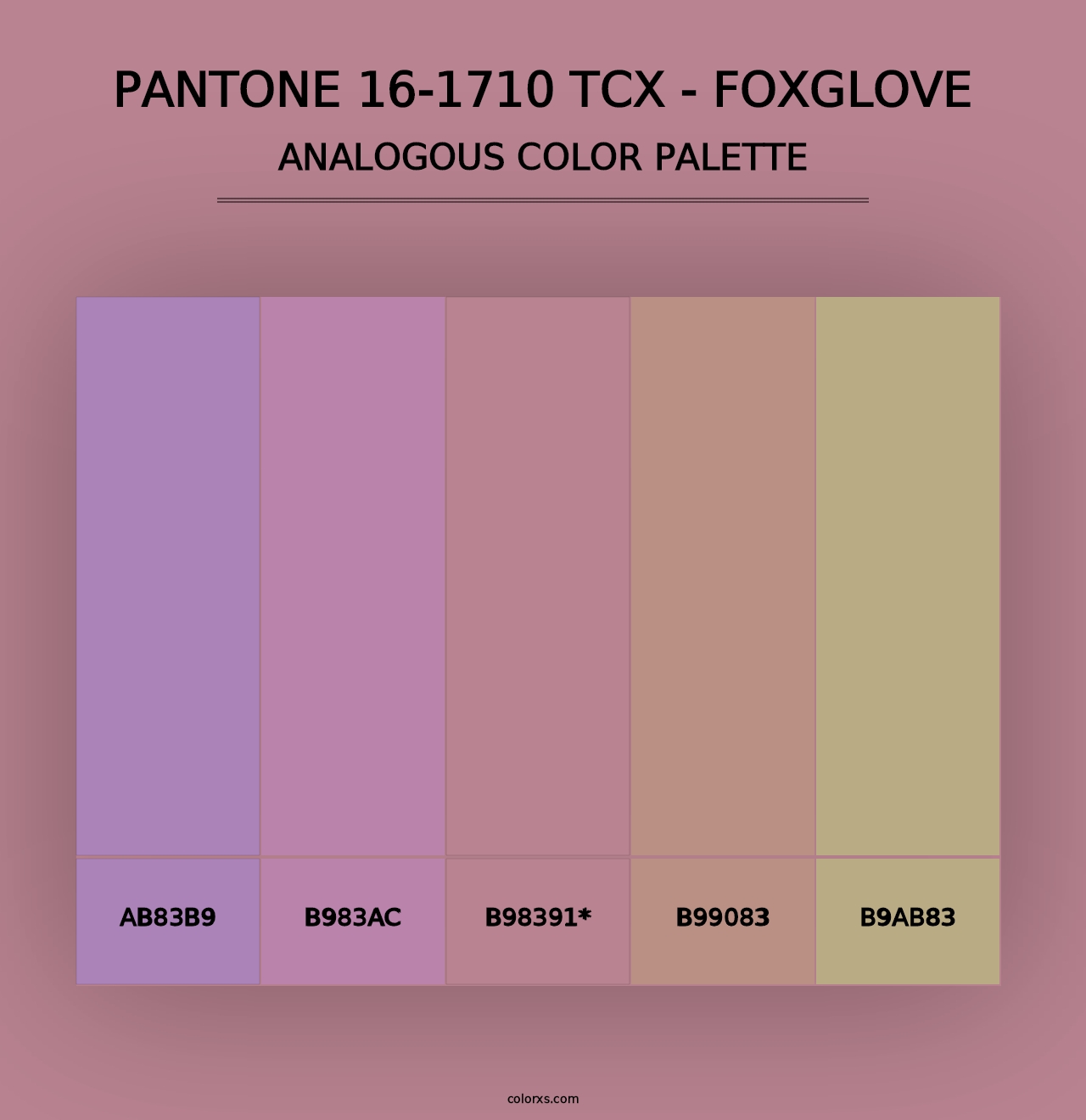 PANTONE 16-1710 TCX - Foxglove - Analogous Color Palette