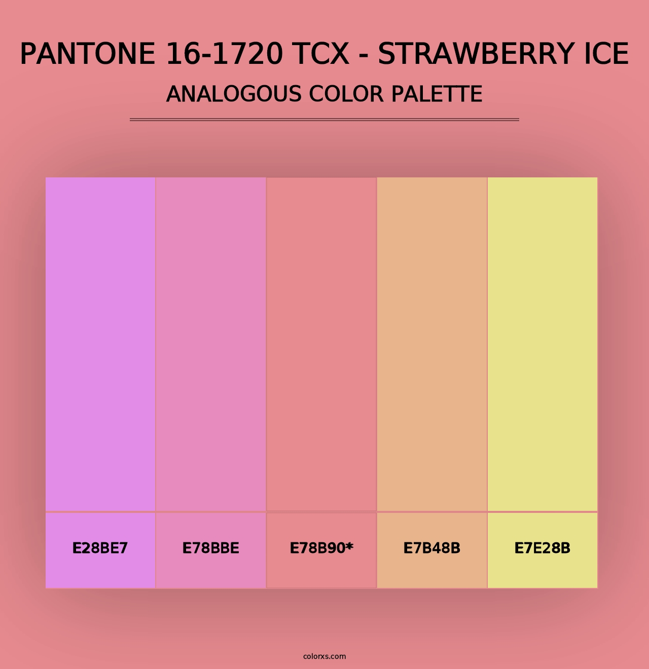 PANTONE 16-1720 TCX - Strawberry Ice - Analogous Color Palette