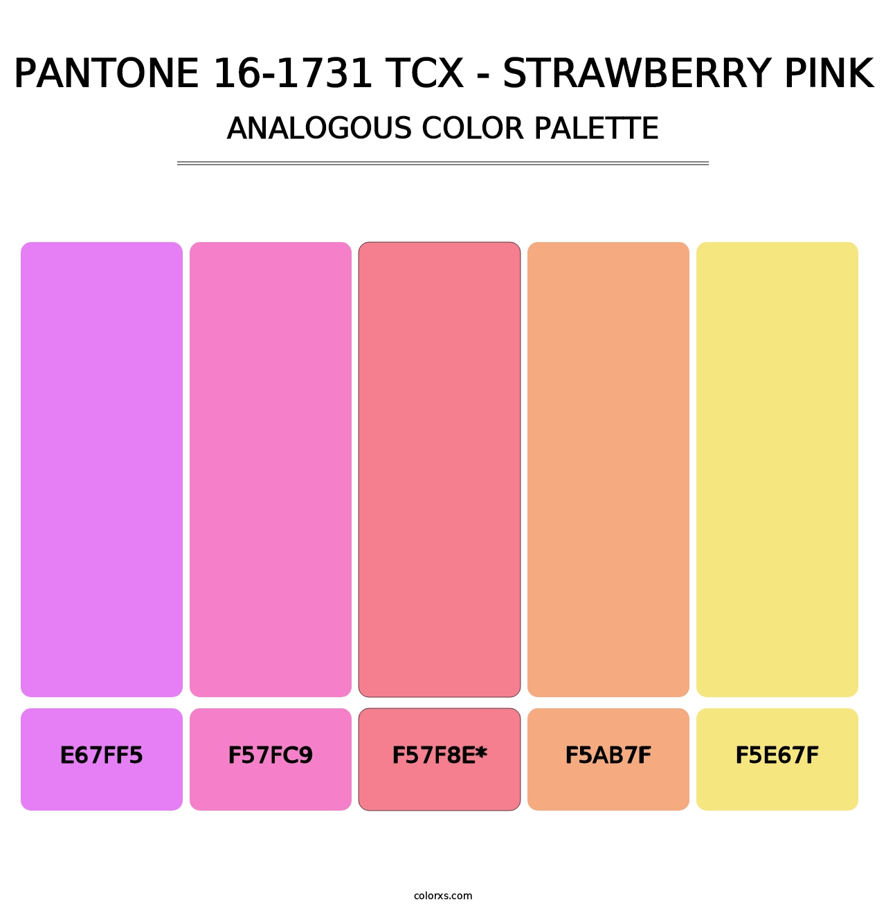 PANTONE 16-1731 TCX - Strawberry Pink - Analogous Color Palette