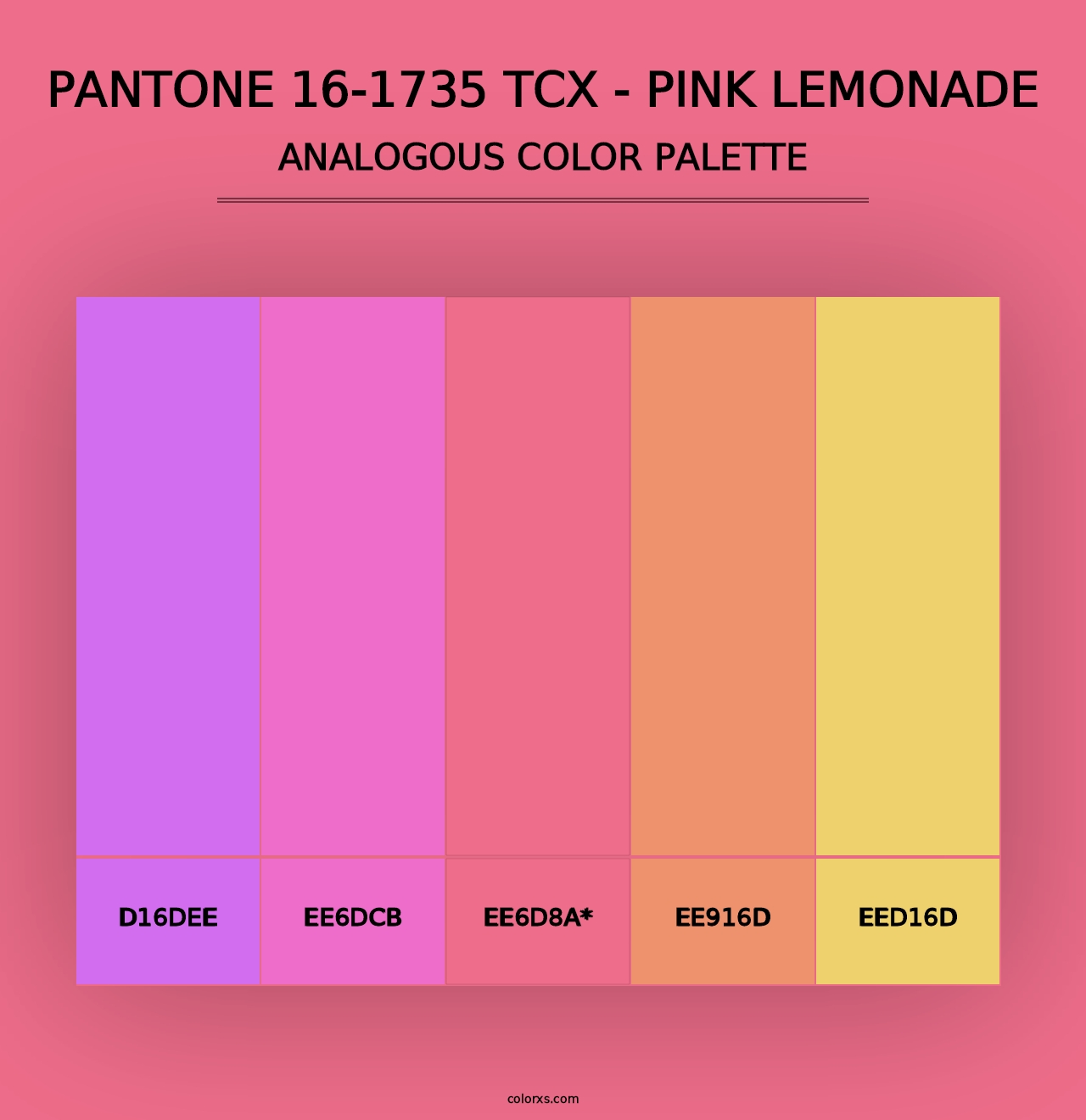 PANTONE 16-1735 TCX - Pink Lemonade - Analogous Color Palette